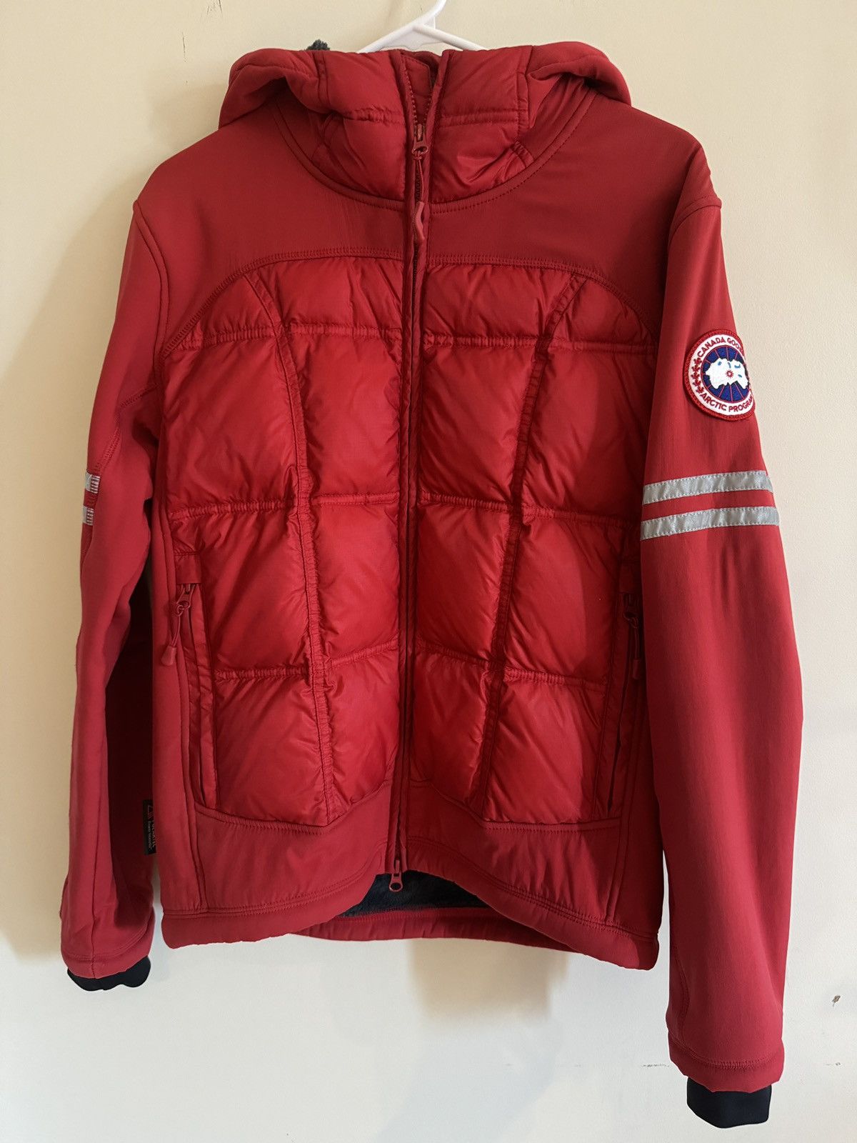 image of Canada Goose Red Hooded Down Jacket S, Men's (Size Small)