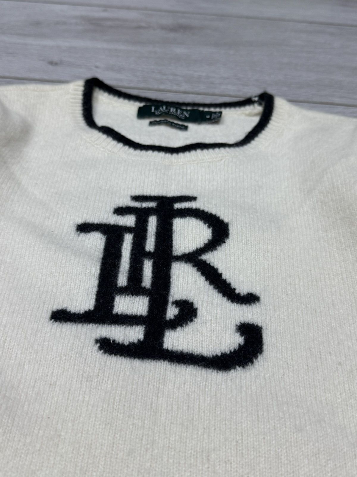 Polo Ralph Lauren POLO RL Ralph Lauren cashmere wool big logo sweater Size M / US 6-8 / IT 42-44 - 6 Thumbnail
