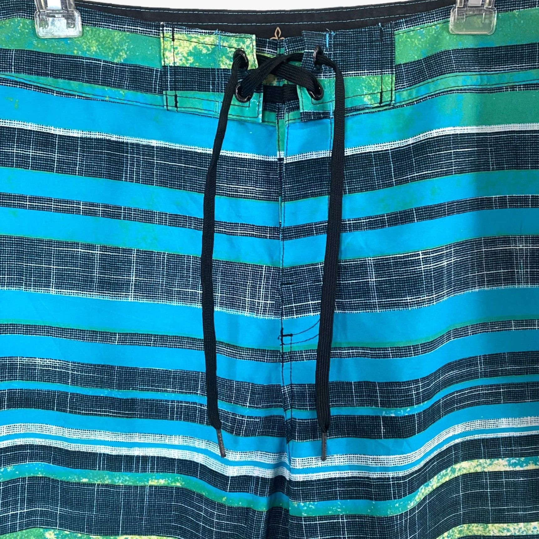 Prana Prana Sediment Board Short Mens 33 Blue Stripe Stretch Surf Beach Swim Trunks Size US 33 - 5 Thumbnail