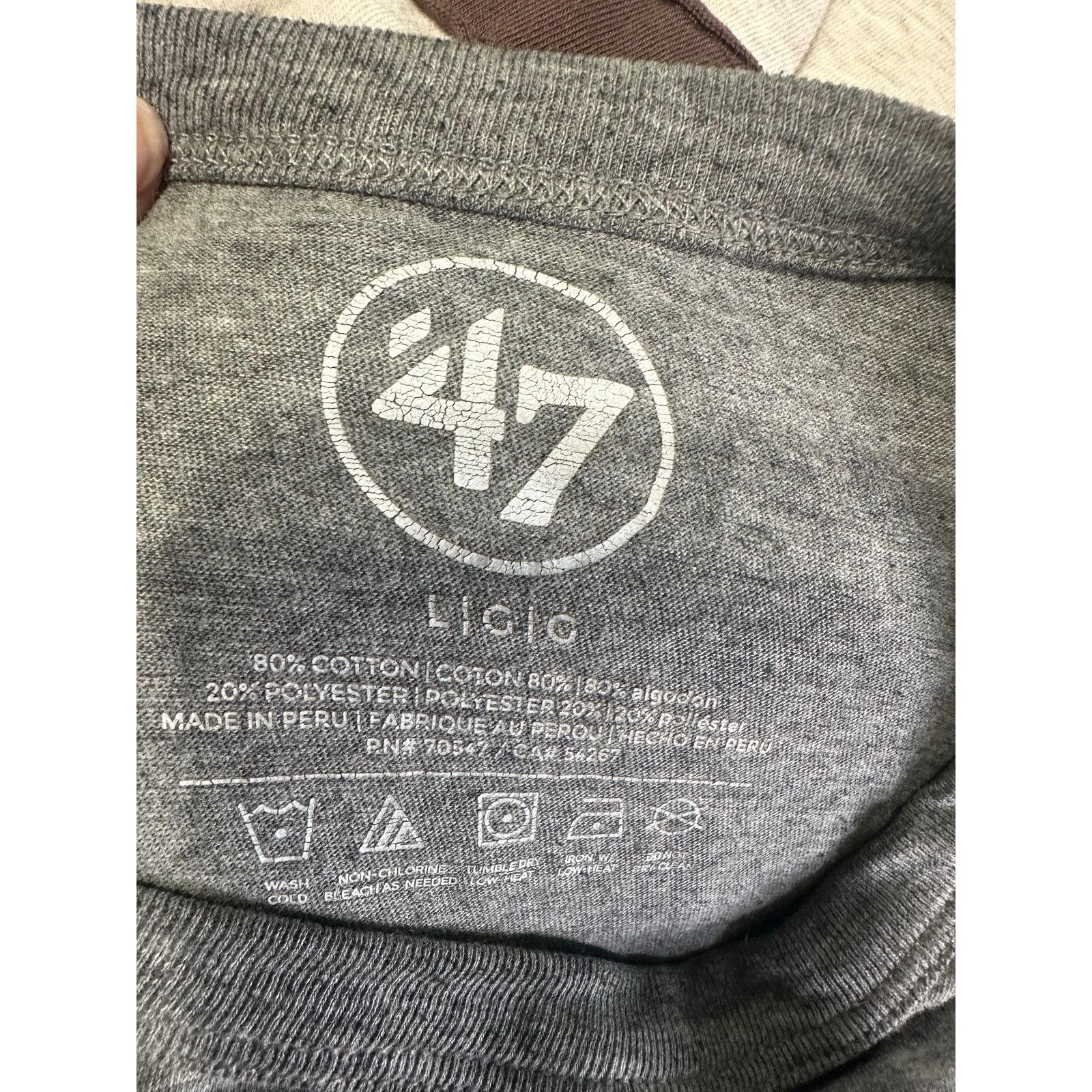 47 Brand 47 KANSAS JAYHAWKS GREY SHORT SLEEVE FASHION T SHIRT Size US L / EU 52-54 / 3 - 5 Thumbnail