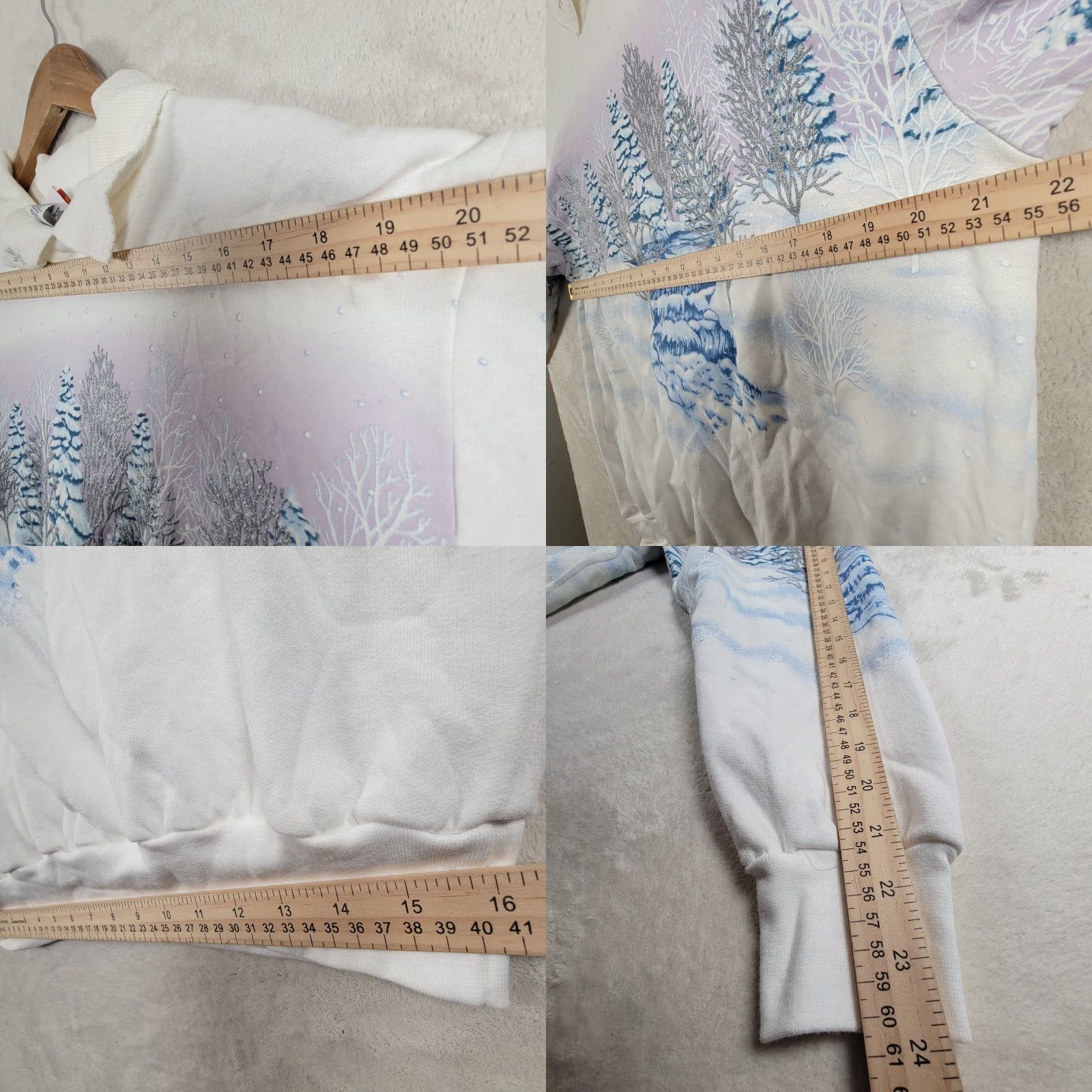 Vintage VINTAGE Morning Sun Sweatshirt Winter 90's All Over Waterfalls &Trees White M Womens USA Shirt Size M / US 6-8 / IT 42-44 - 8 Thumbnail