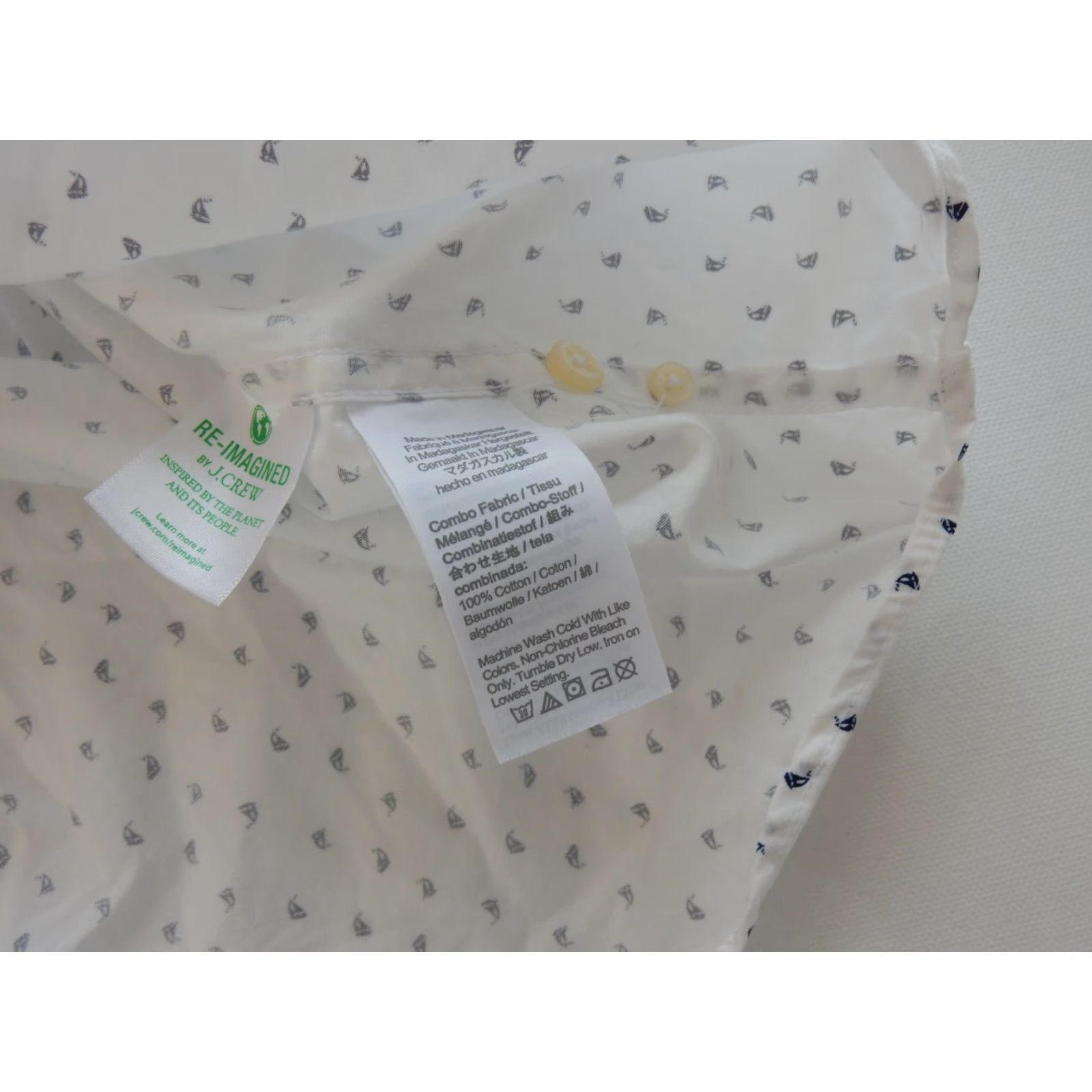 J.Crew J.CREW Shirt Button-Up Mens White Cotton Size M Slim Sailboats Long Sleeve Front Front Button-Down Mil Size US M / EU 48-50 / 2 - 4 Thumbnail