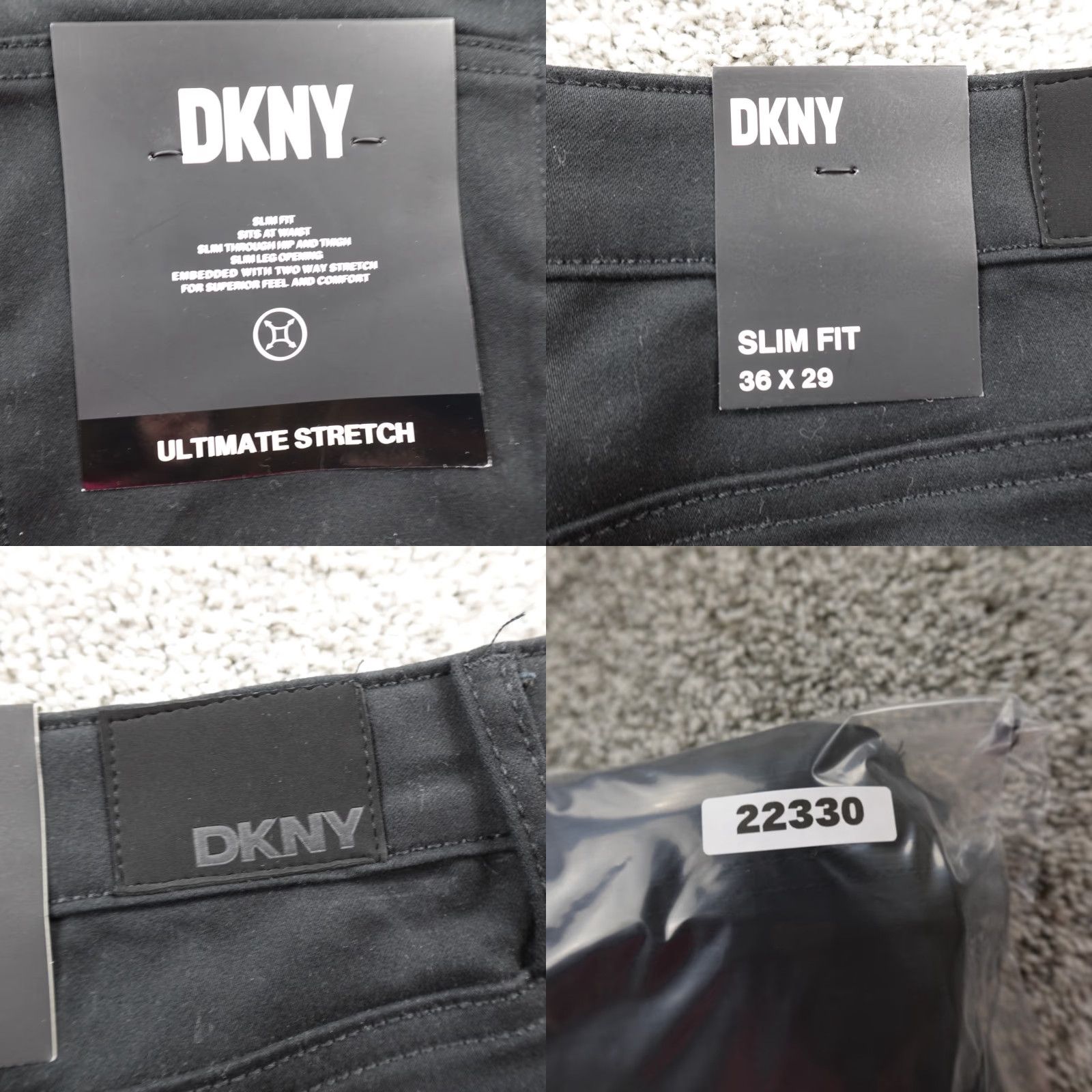 DKNY DKNY Pants Slim Straight Black 36x29 5-Pocket Stretch Chino Mens Modern Wear Size US 36 / EU 52 - 10 Thumbnail