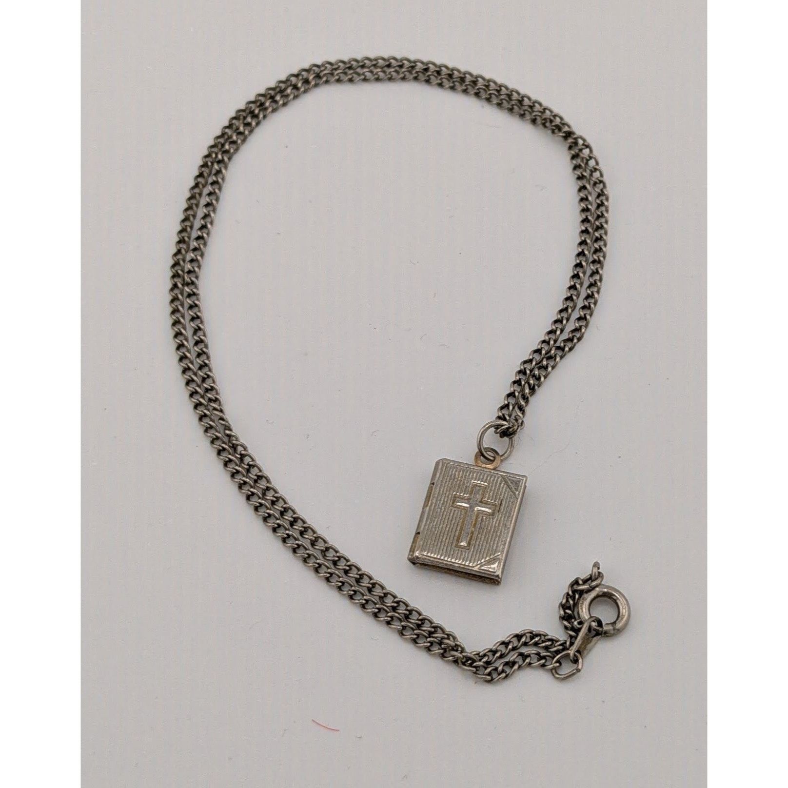 Other Vintage Religious Dainty Cross Engraved Book Locket Necklace Size ONE SIZE - 6 Thumbnail