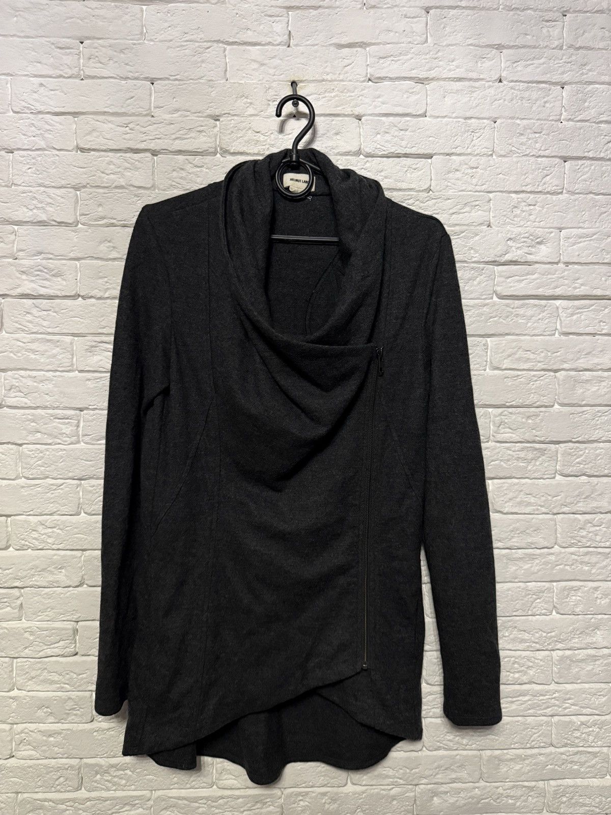 Helmut Lang Helmut Lang Wool Draped Asymmetric Zip Cardigan Jacket USA Size L / US 10 / IT 46 - 1 Thumbnail