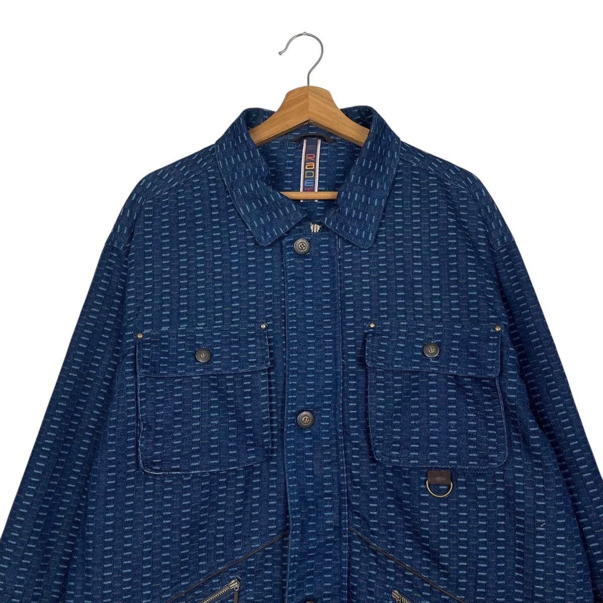 Other Nice Design Jean Louis Pradet Patterned Blue Denim Jacket Size US L / EU 52-54 / 3 - 2 Thumbnail