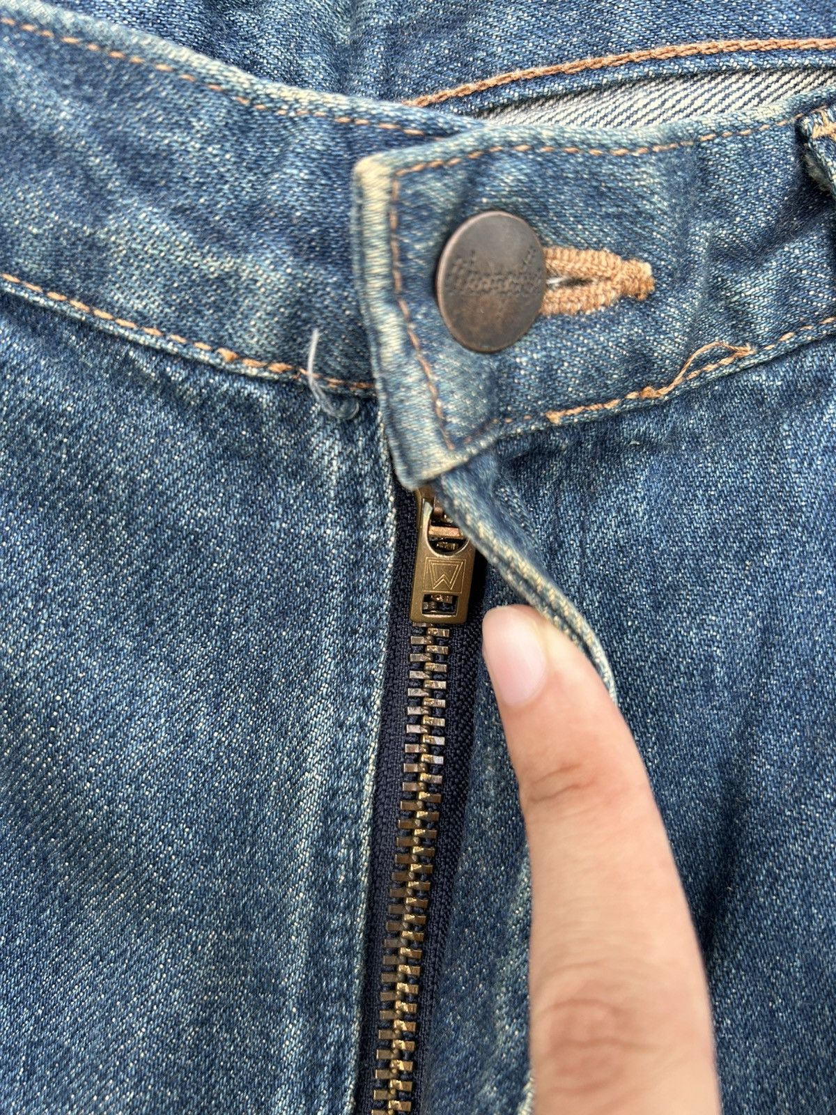 Kapital Vintage Wrangler Blue Bell Selvedge Distressed Denim Jeans Size US 32 / EU 48 - 6 Thumbnail