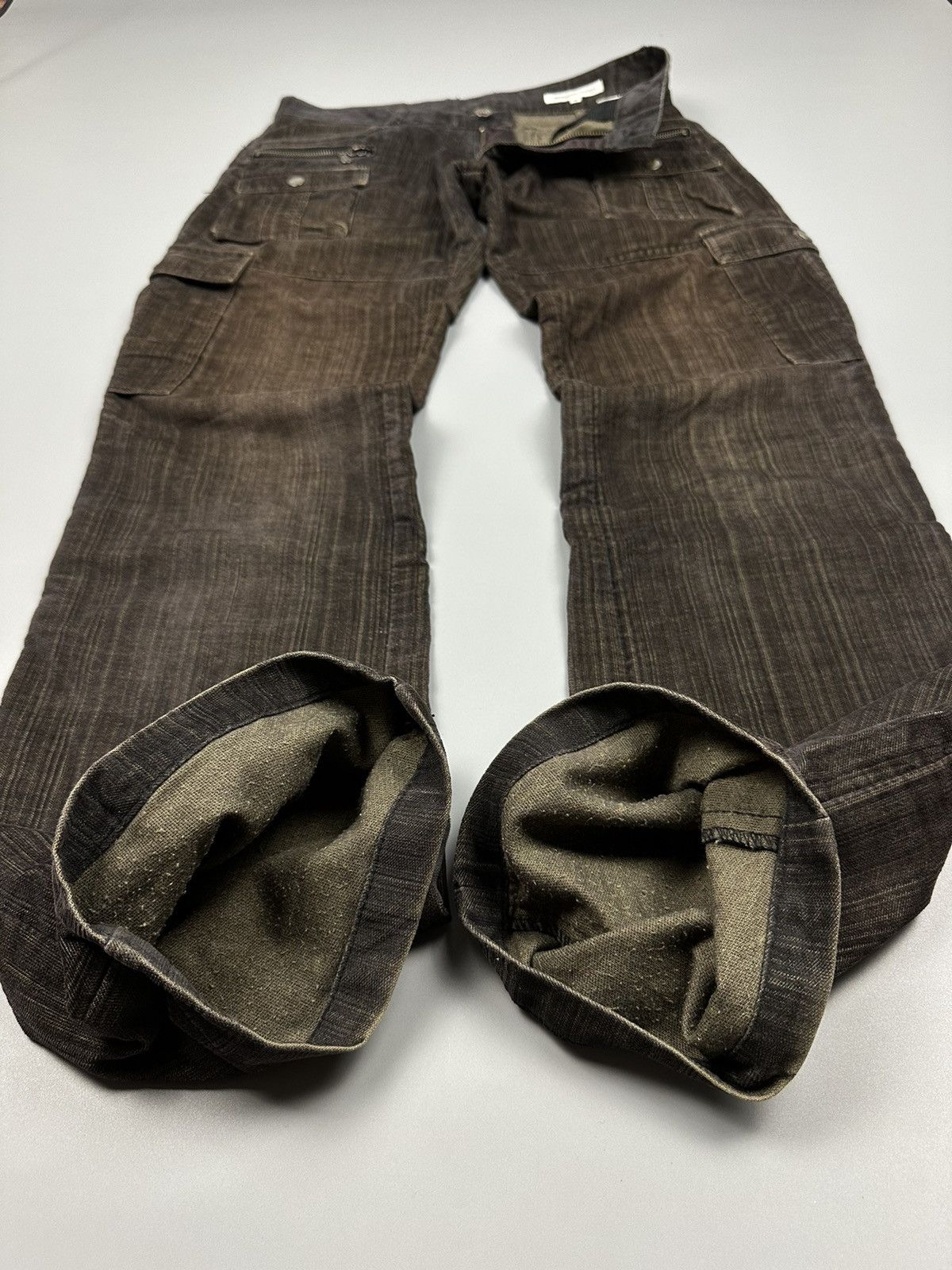 Japanese Brand × semanticdesign Semantic Design Cargo Multipocket Zipper Suede Flared Pant Size US 31 - 7 Thumbnail