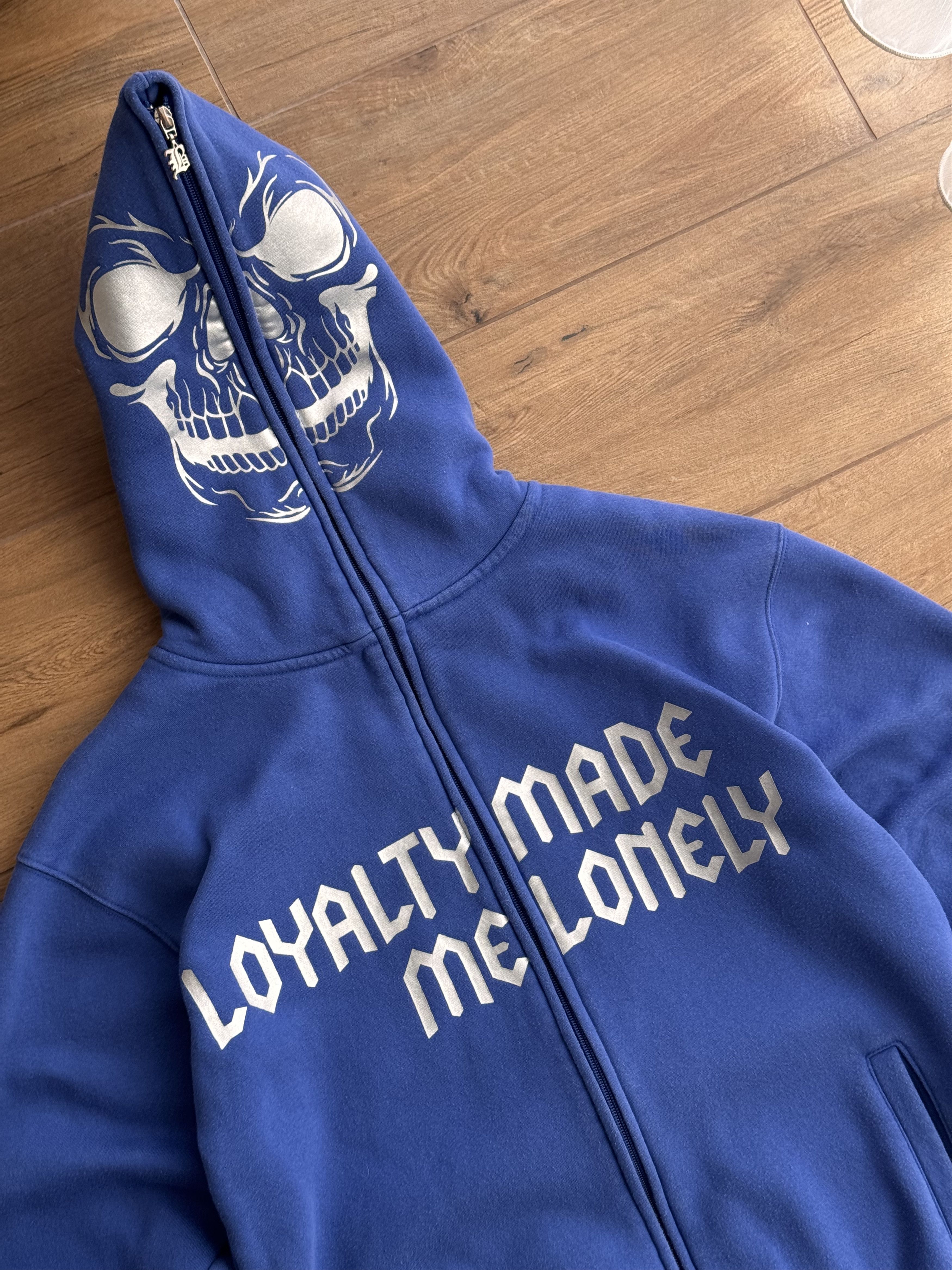 Japanese Brand × Vintage Vintage Kanye West Style Full Zip Skeleton Blue Hoodie Size US M / EU 48-50 / 2 - 5 Thumbnail