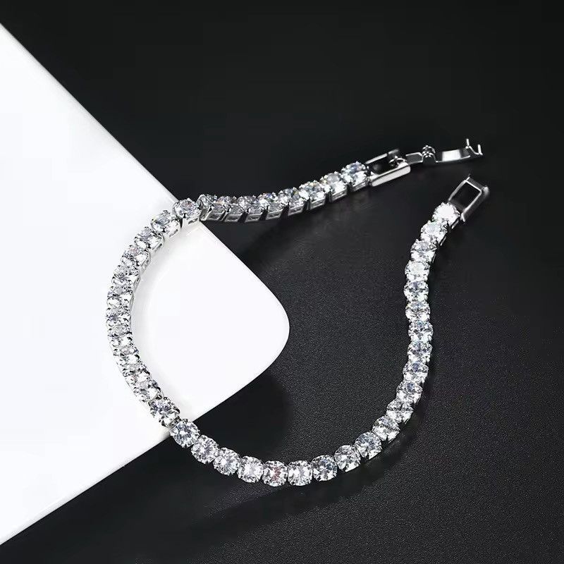 Jewelry Cubic Zirconia Crystal Tennis Bracelet Rhinestone Chain Size ONE SIZE - 1 Thumbnail
