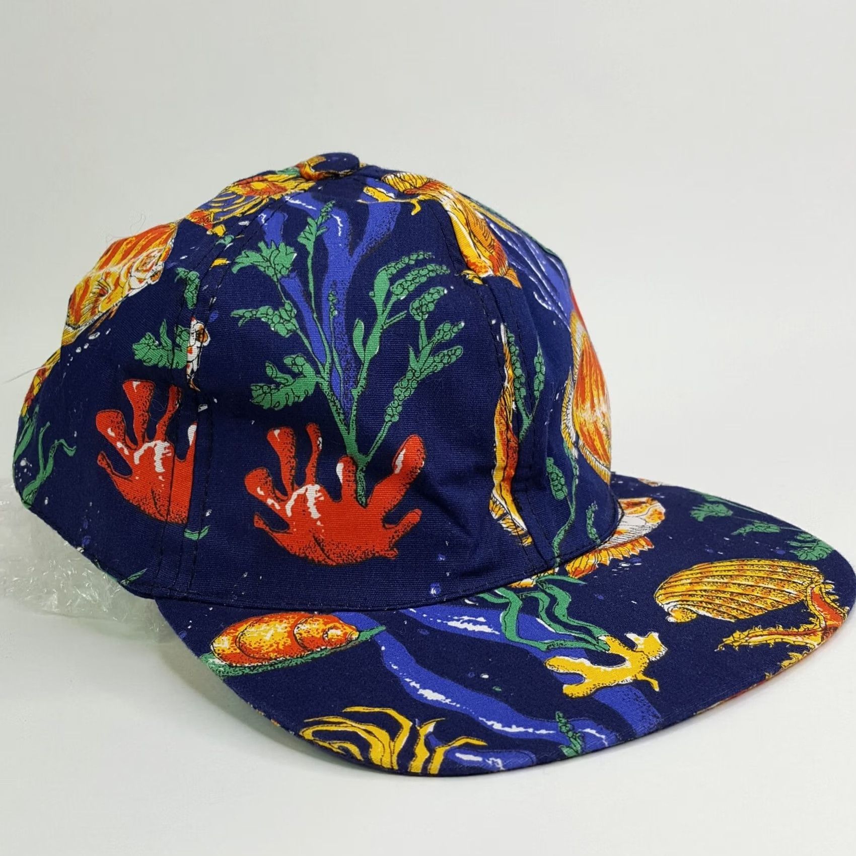 Vintage VINTAGE Infinity Chic Ocean Floor Fish USA Made Snapback Tropical Beach Hat Baseball Cap 80s Mens Adjustable Blue Cap Size ONE SIZE - 3 Thumbnail