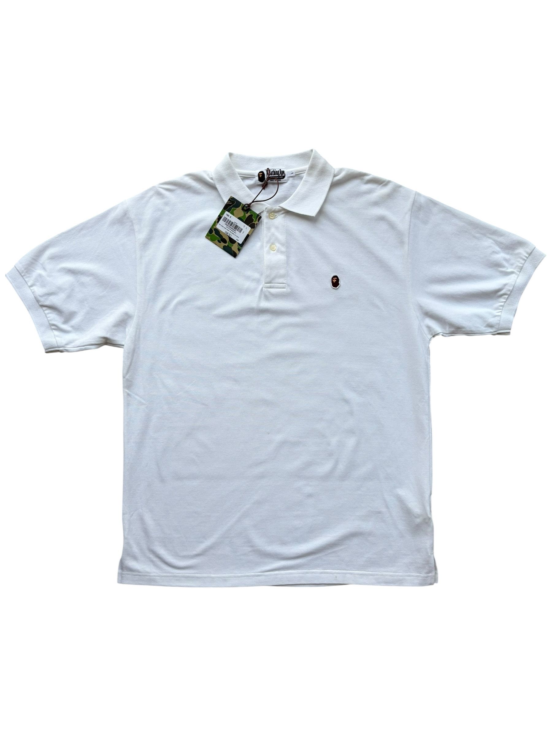 Bape White Mini Ape Head Polo T-Shirt