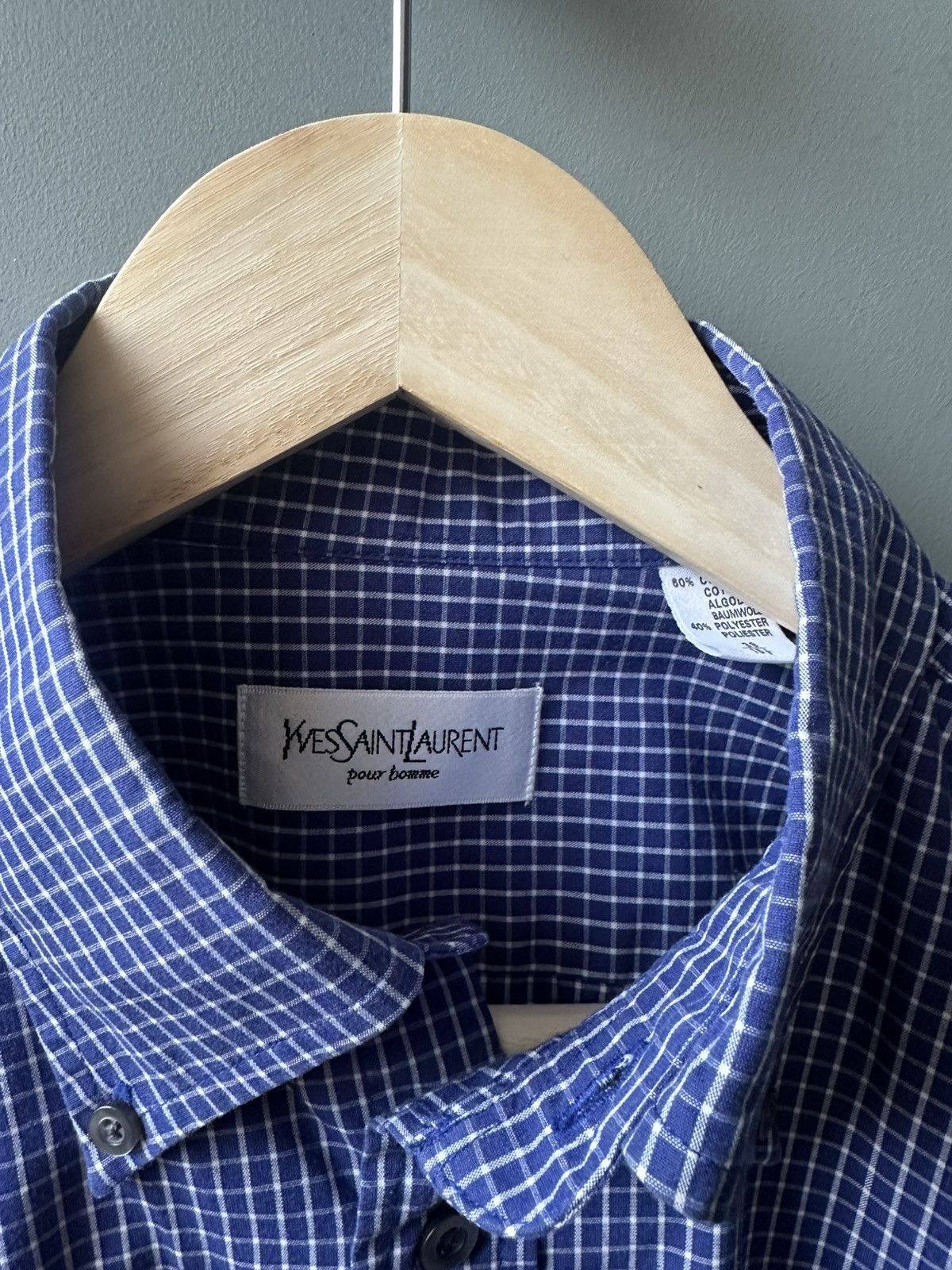 Yves Saint Laurent Yves Saint Laurent Check Shirt Size 39 Size US M / EU 48-50 / 2 - 3 Thumbnail