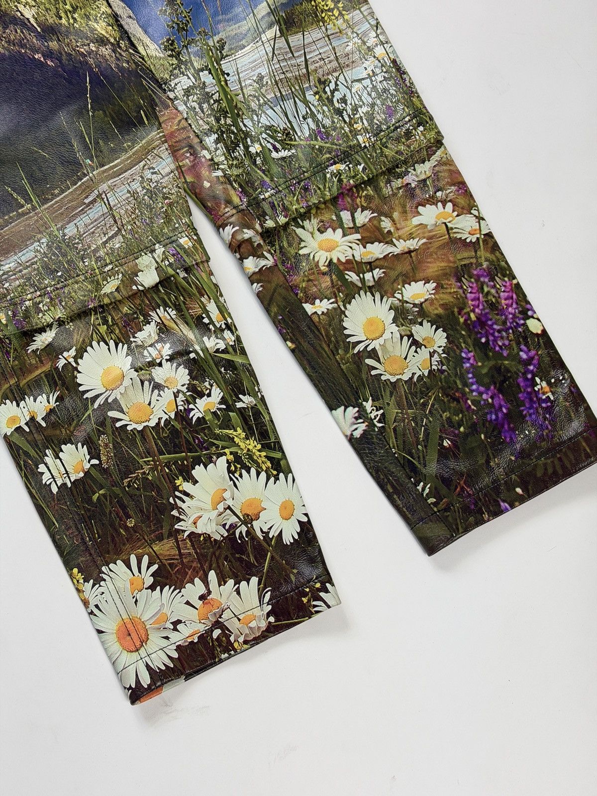 Balenciaga Balenciaga Spring 2018 3 Parts Leather Landscape Print Pants Size US 30 / EU 46 - 5 Thumbnail