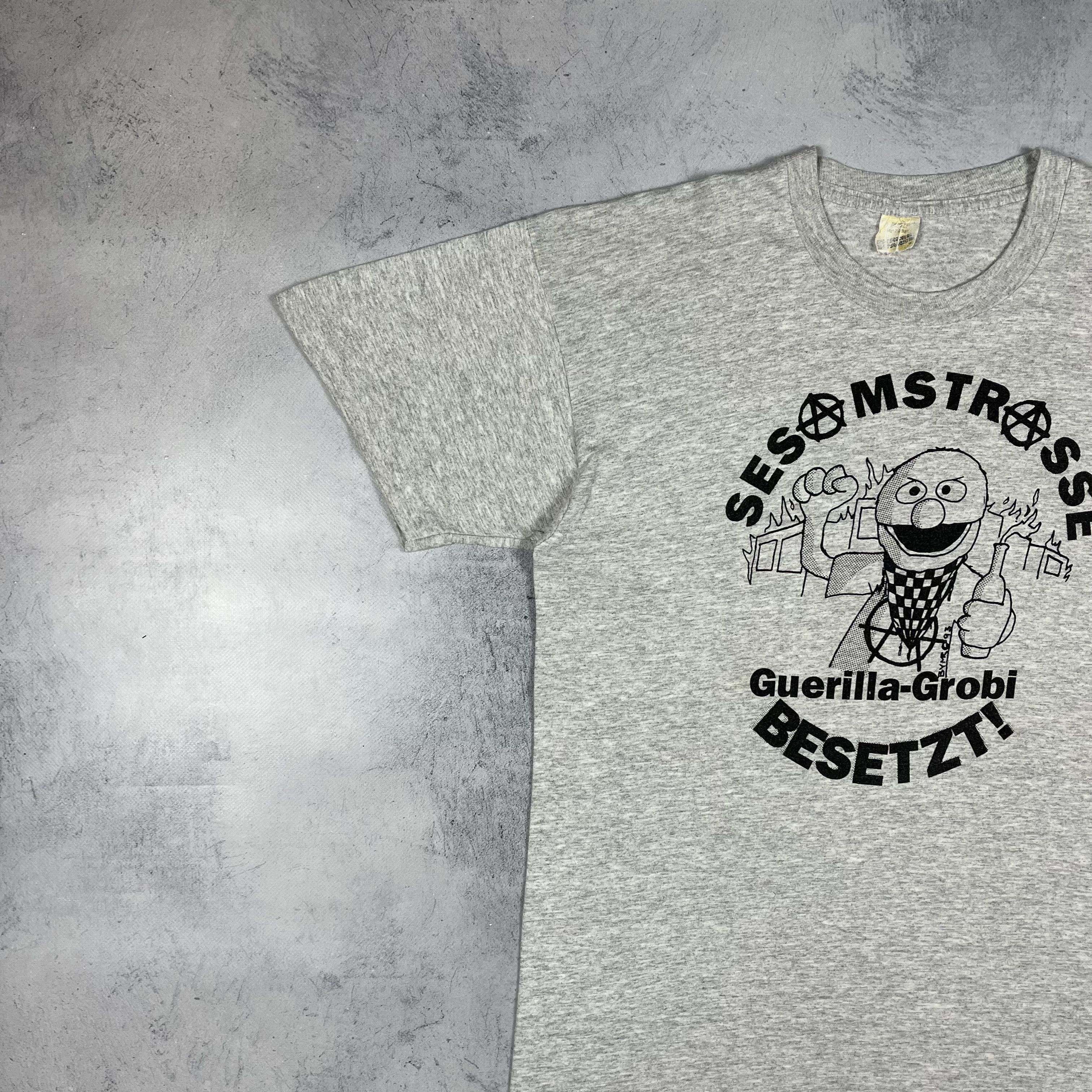 Vintage Vintage Sesame Street Anarchy Parody Humor T Shirt 1993 Size US L / EU 52-54 / 3 - 5 Thumbnail