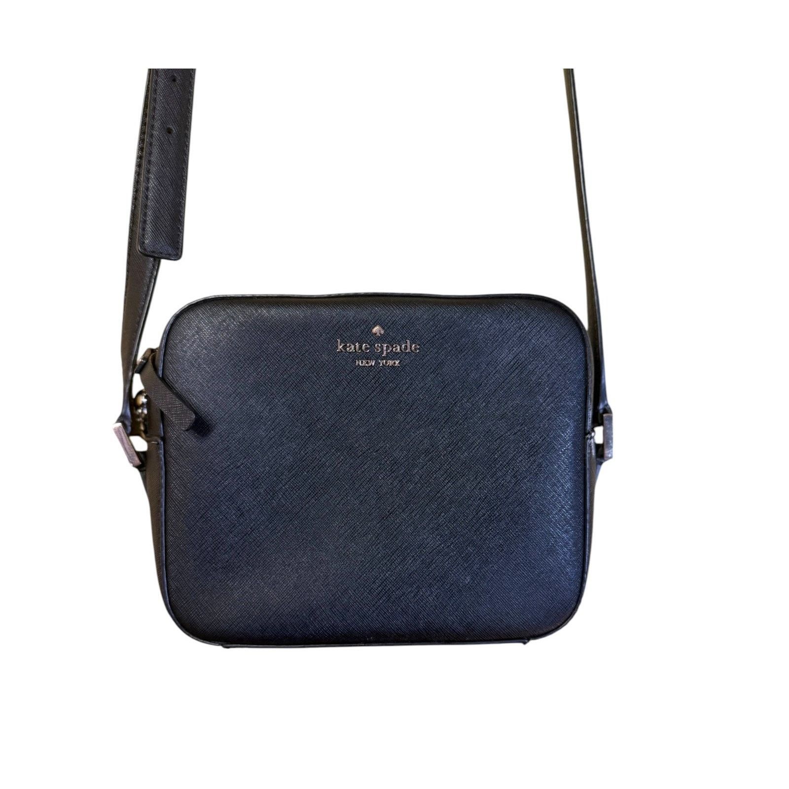 Kate Spade Black Saffiano Leather Crossbody Bag Designer, Women's