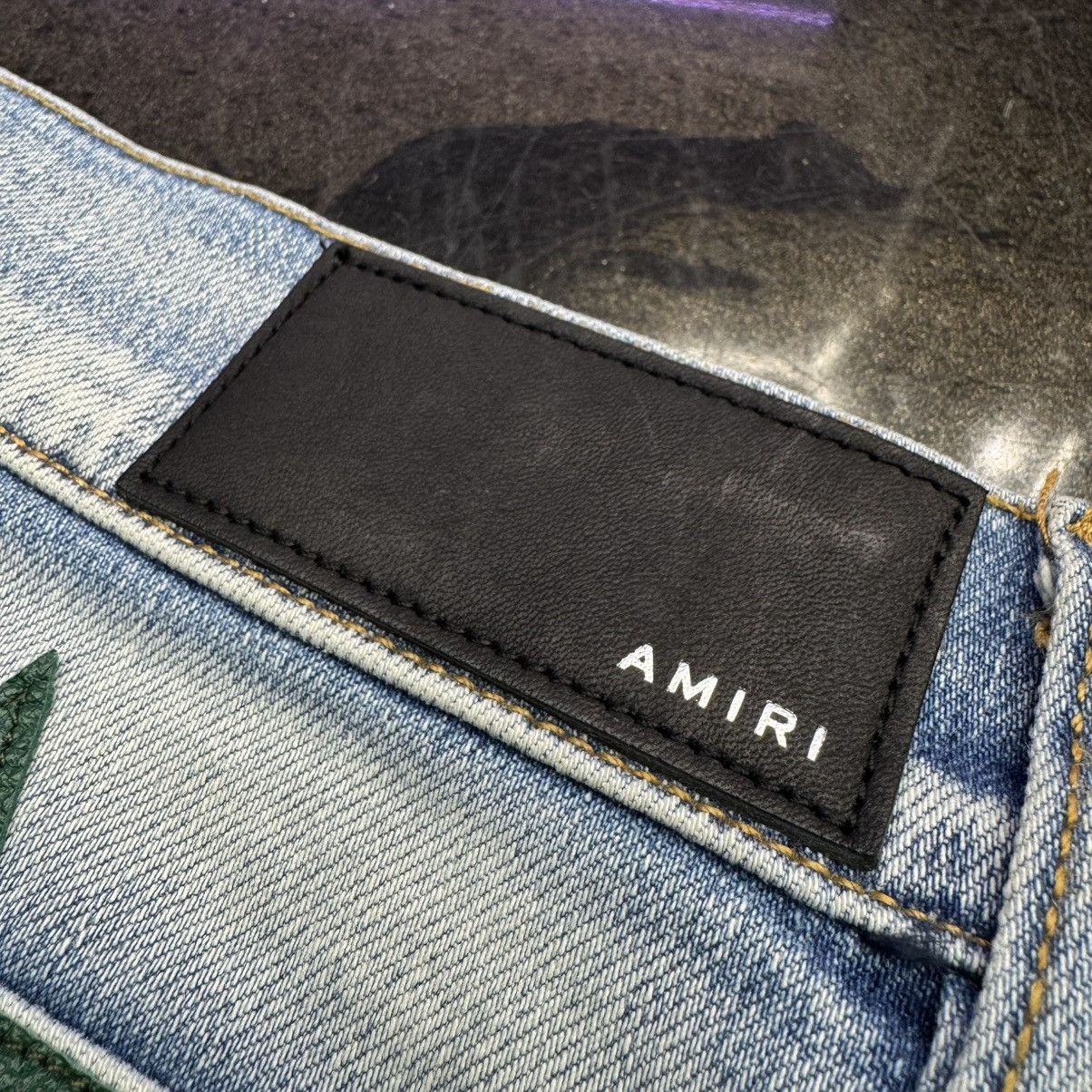 Amiri Amiri Chemist Leather Star Patch Jeans Light Indigo Size US 34 / EU 50 - 12 Thumbnail