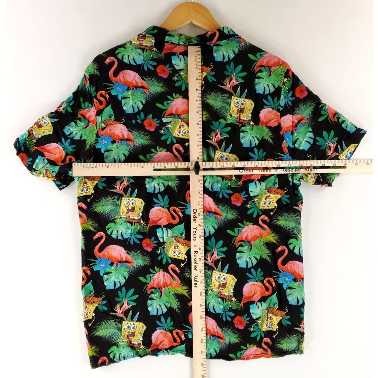 H&M H&M Shirt Mens L Hawaiian SpongeBob SquarePants Pink Flamingos Rayon Black Multicolor Long Sleeve Short Sleeve (Note: original has short sleeves) Size US L / EU 52-54 / 3 - 6 Thumbnail