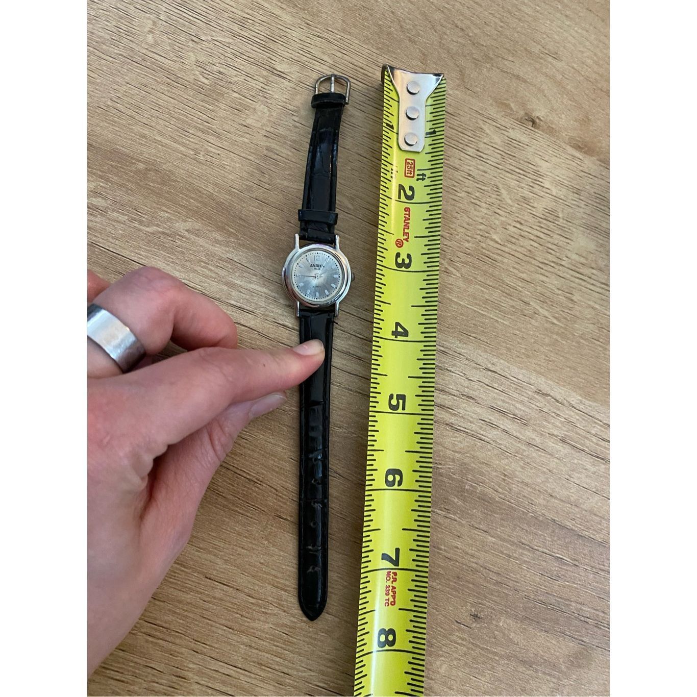 Anime Anriya Milan Quartz Watch Silver Tone Case with Black Leathe Size ONE SIZE - 4 Thumbnail