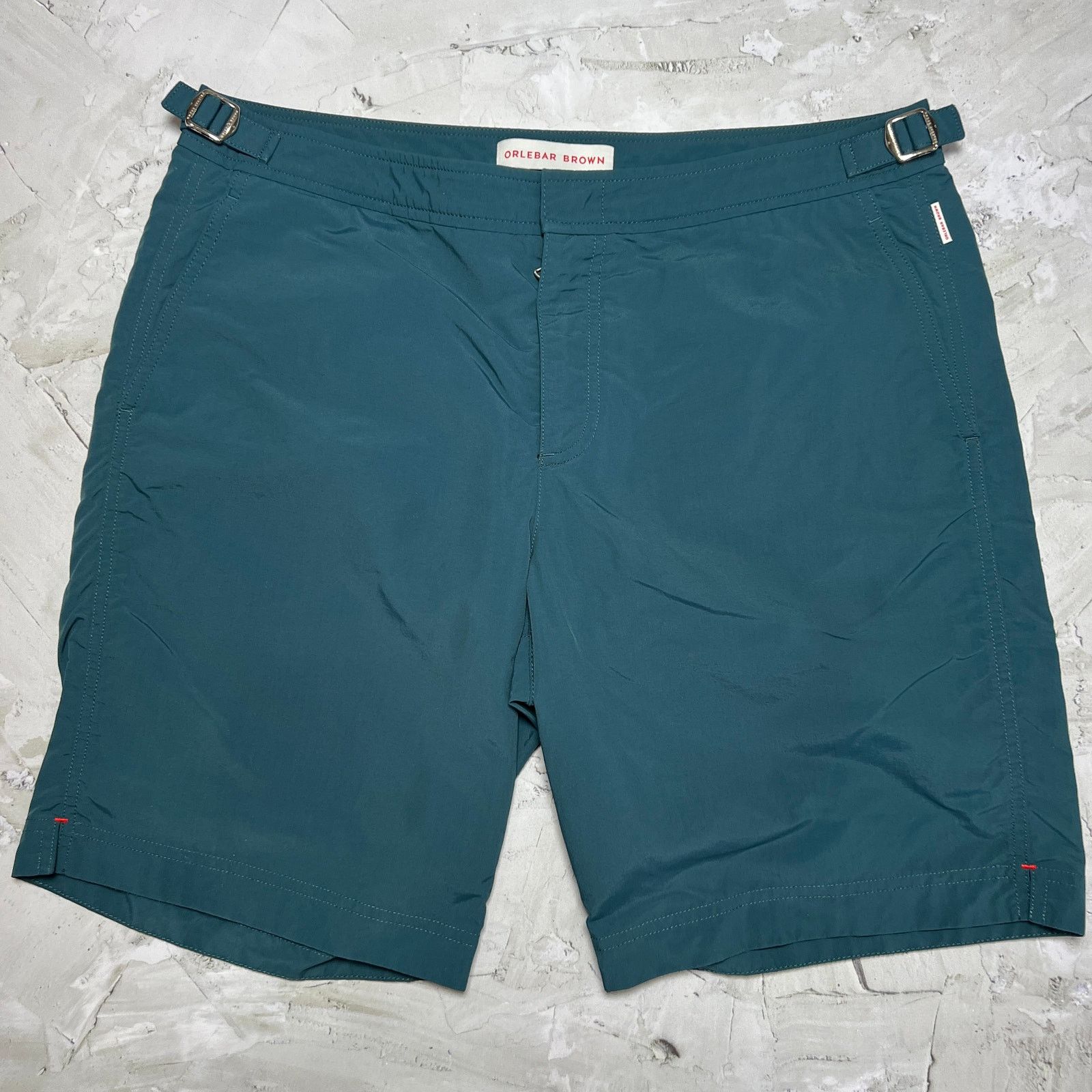 image of Orlebar Brown Dane Swim Shorts Mens 34 Dark Teal Trunks in Blue