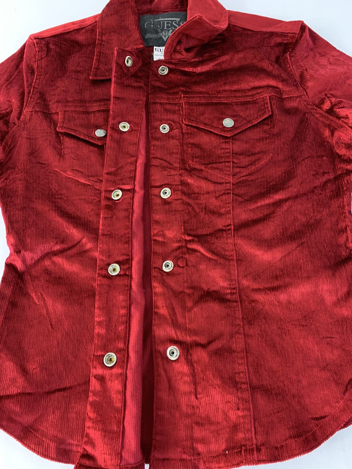 Guess Hype 90s Guess Usa Red Corduroy Glamorous Shirt Western Day Size S / US 4 / IT 40 - 4 Thumbnail