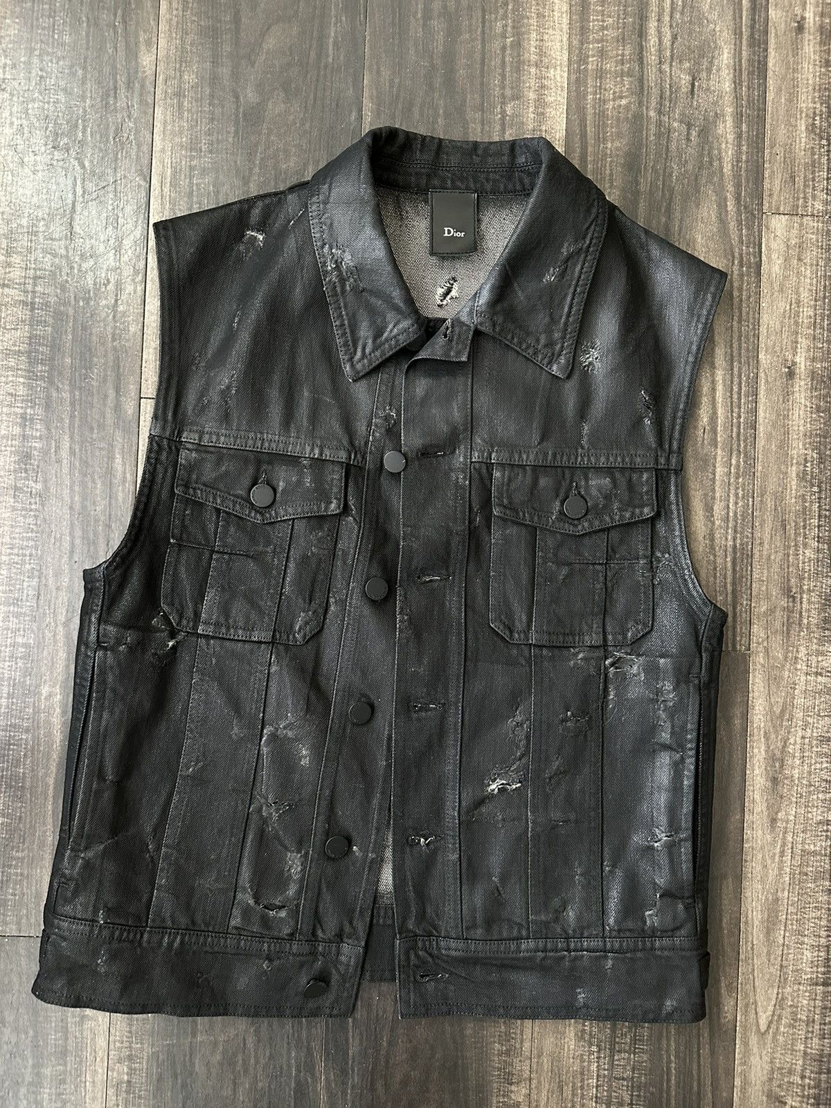 Dior Dior homme ss04 strip waxed vest | Grailed