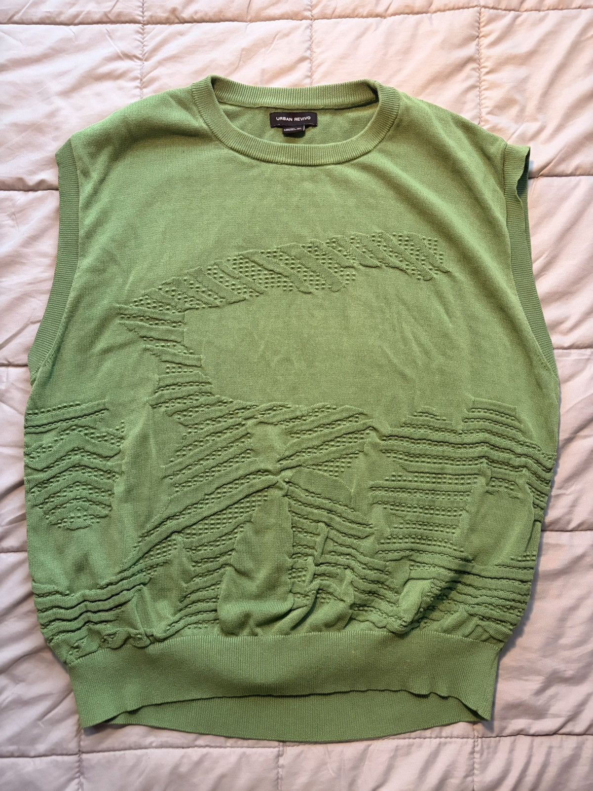 Other URBAN REVIVO Textured Green Tank Top Size US L / EU 52-54 / 3 - 1 Thumbnail
