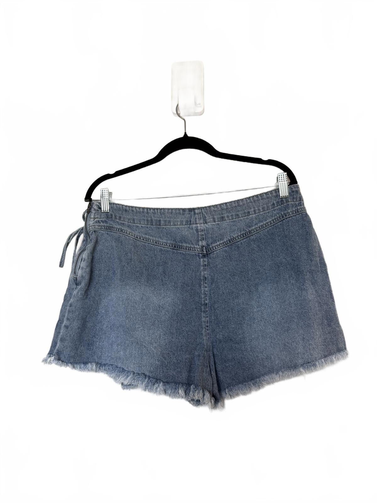 Designer Denim Jean Mini Wrap Skirt Skort Stretchy Size 32" / US 10 / IT 46 - 4 Thumbnail