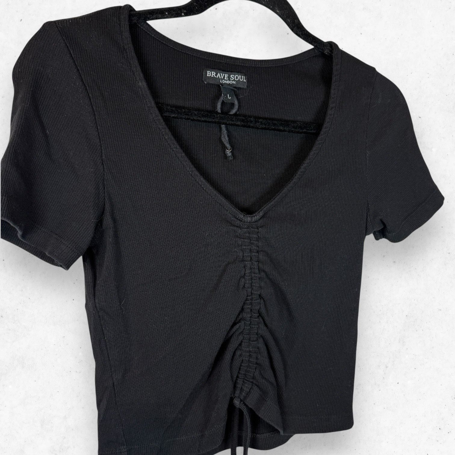 Brave Soul Brave Soul London Drawstring Front Crop Top Women's Size L Size L / US 10 / IT 46 - 1 Thumbnail