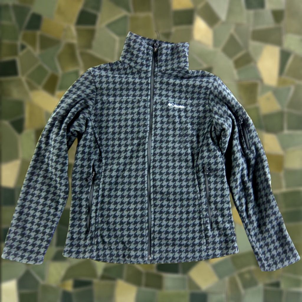 Vintage Columbia Jacket Women M Windbreaker Full Zip Fleece Plaid Gray White? Size M / US 6-8 / IT 42-44 - 1 Thumbnail