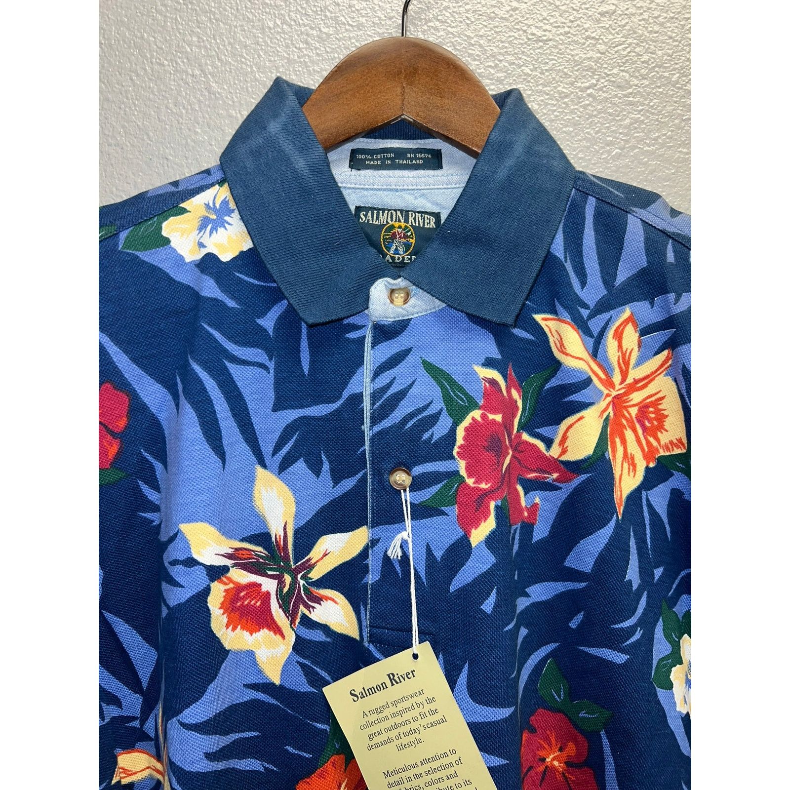 Vintage Vintage Salmon River Polo Shirt Floral Hawaiian NWT Medium Size US M / EU 48-50 / 2 - 5 Thumbnail