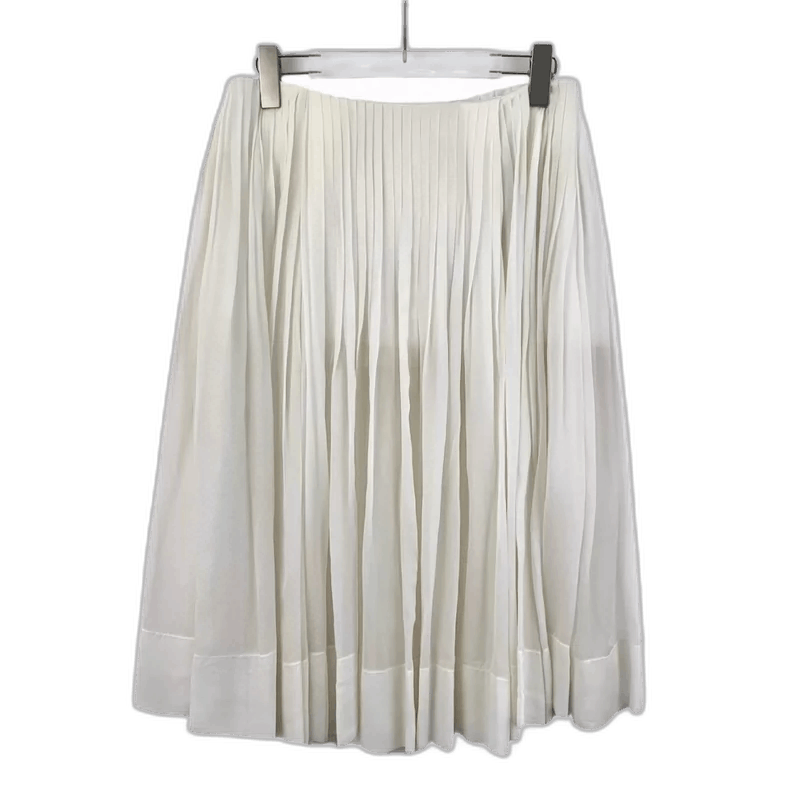 Celine Celine Pleated Midi Skirt in OffWhite Size US 38 / EU 54 - 1 Thumbnail