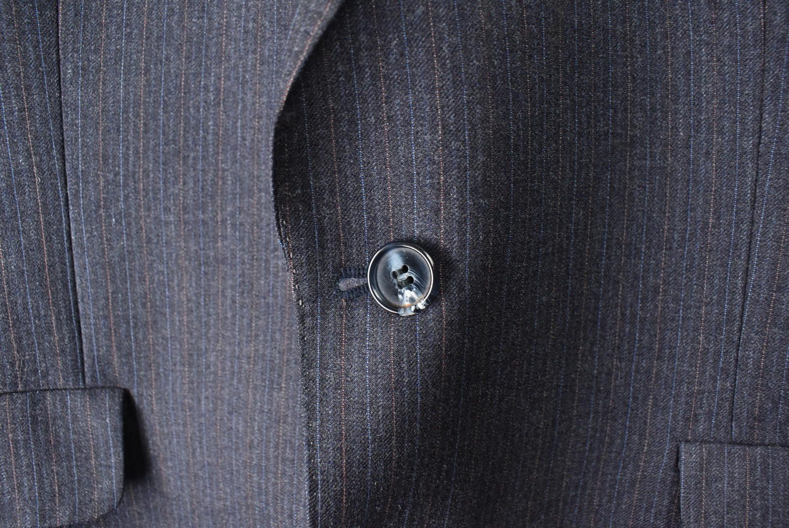 Designer Kavaler Men’s Wool Suit Blazer – Vintage Black Stripped L Size 42R - 4 Thumbnail