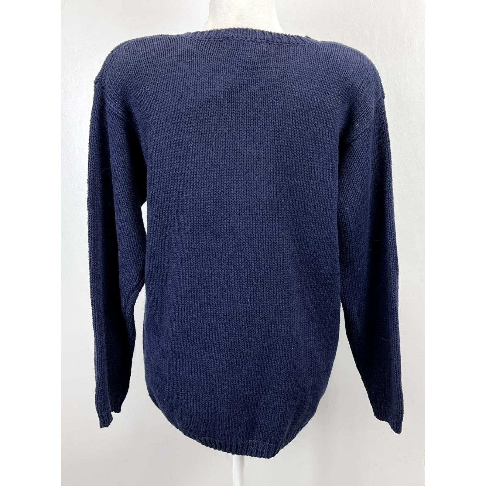 Vintage VINTAGE Bryn Connelly Christmas Sweater Shirt Women’s Small Navy 1980s Deadstock Ramie Blend NWT NOS Christmas Party Women Size S / US 4 / IT 40 - 3 Thumbnail