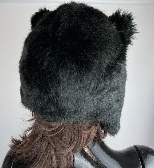 VIBE Avant-garde Trapped Fur ski hat with ears Lil Yachty style Size ONE SIZE - 2 Thumbnail