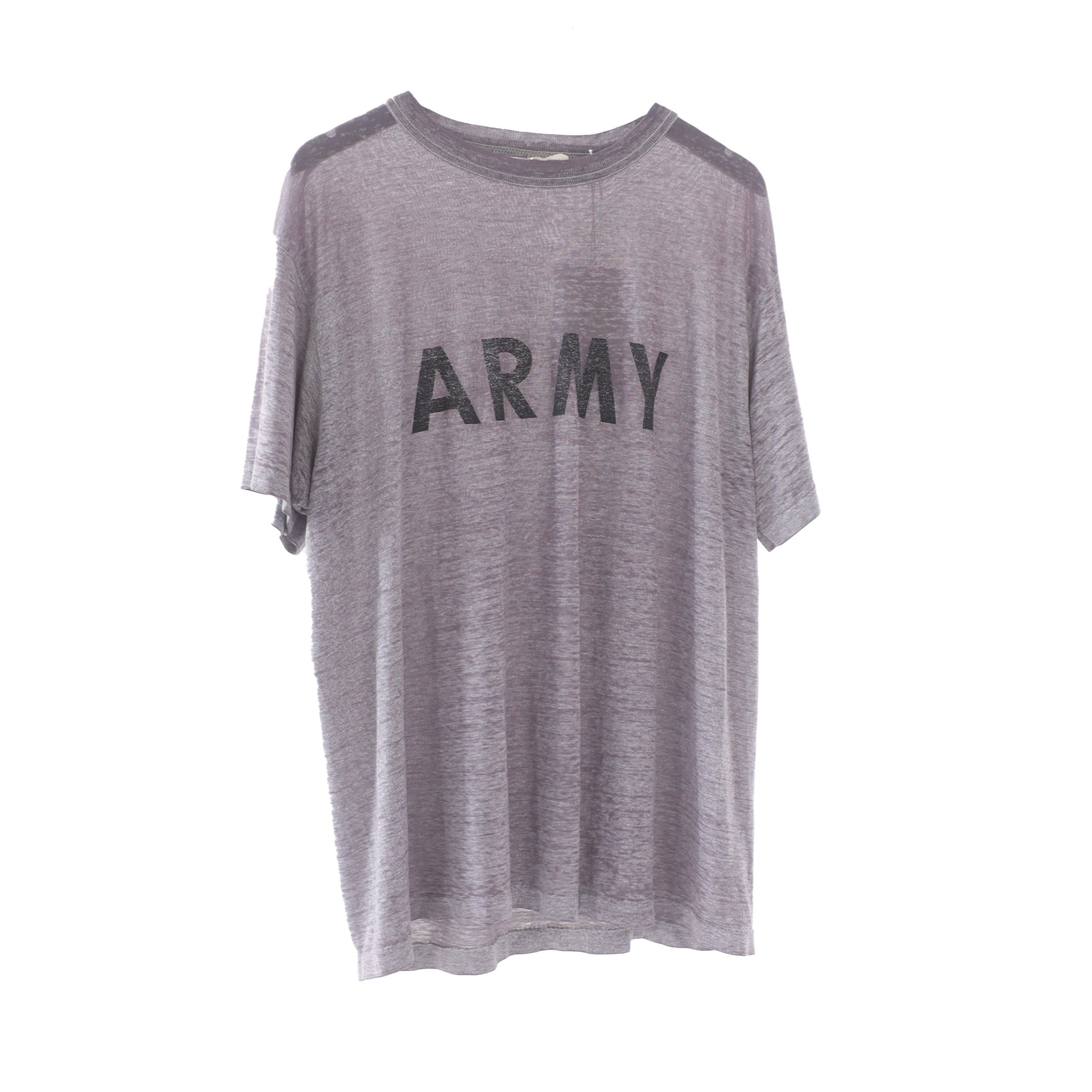 Vintage ARMY 1980S PAPER THIN THRASHED T SHIRT Size US XL / EU 56 / 4 - 1 Thumbnail