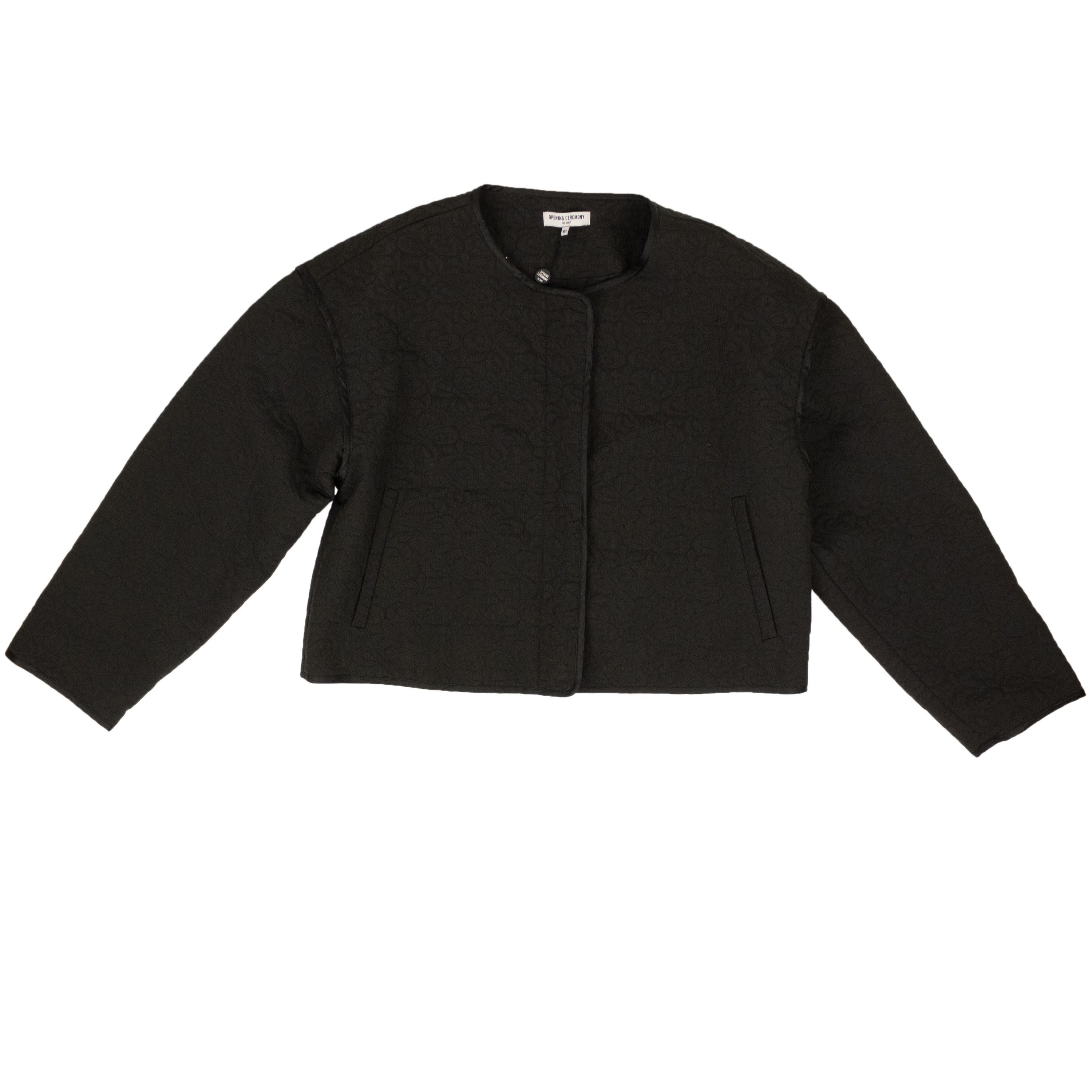 image of Opening Ceremony Black Polyester Solid Quilted Jacket Size Ml, Women's