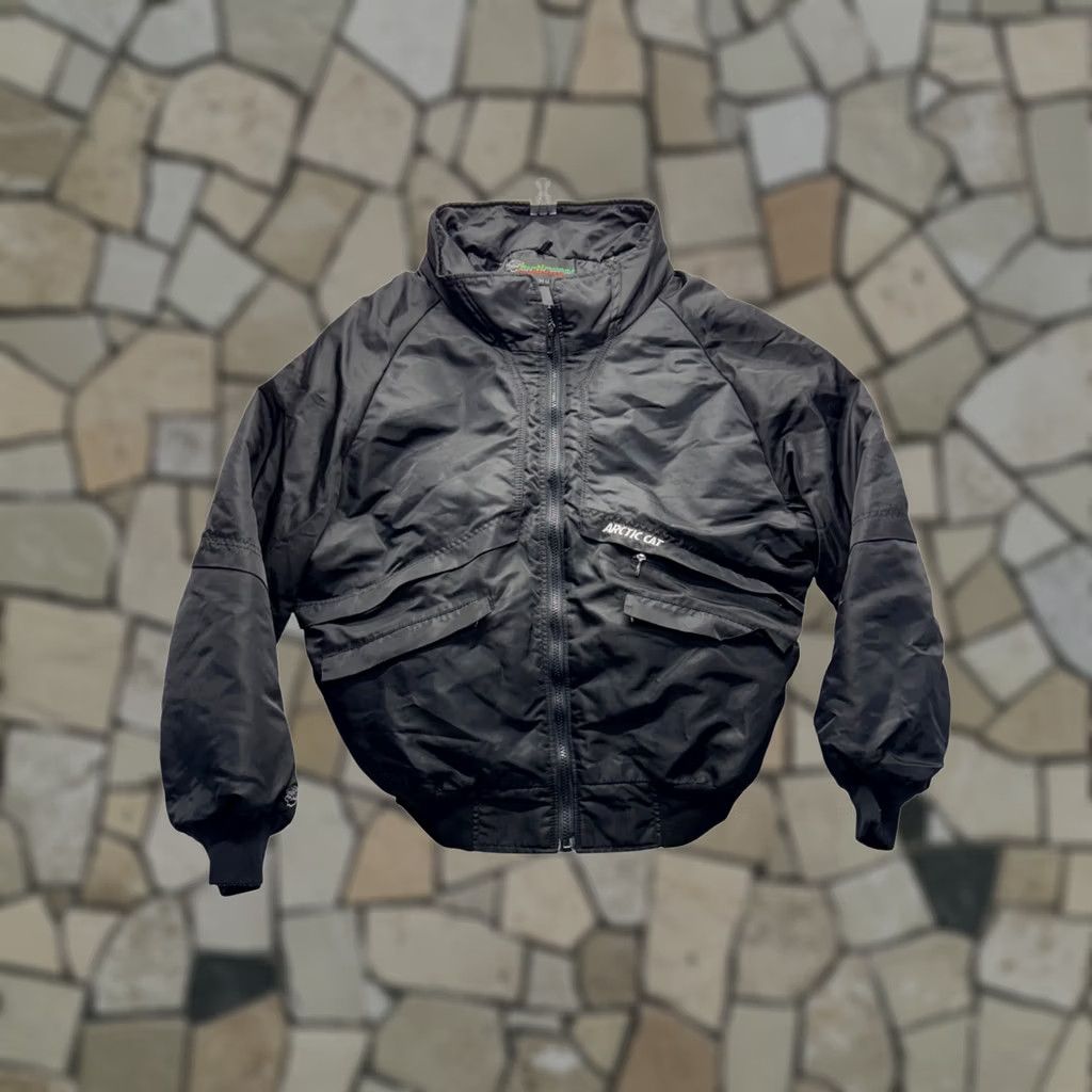 Vintage VINTAGE Arctic Cat Arcticwear Bomber Jacket Nylon Insulated L Black Mens Size US L / EU 52-54 / 3 - 1 Thumbnail