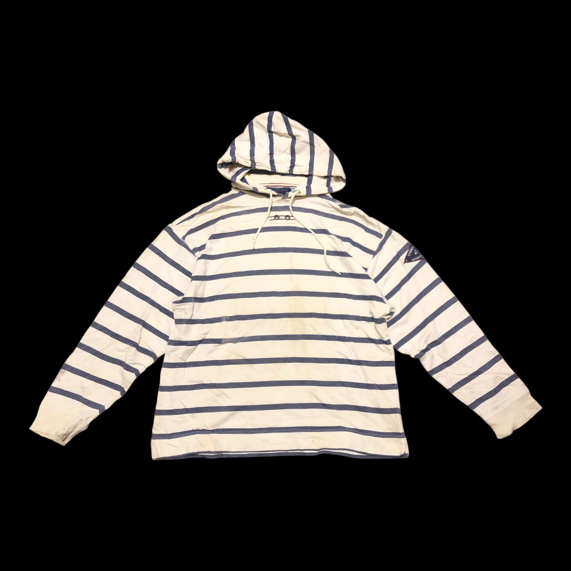 Tommy Hilfiger 🔥Vintage TOMMY HILFIGER Pullover Hoodie Nautical Patch Size US XL / EU 56 / 4 - 1 Thumbnail