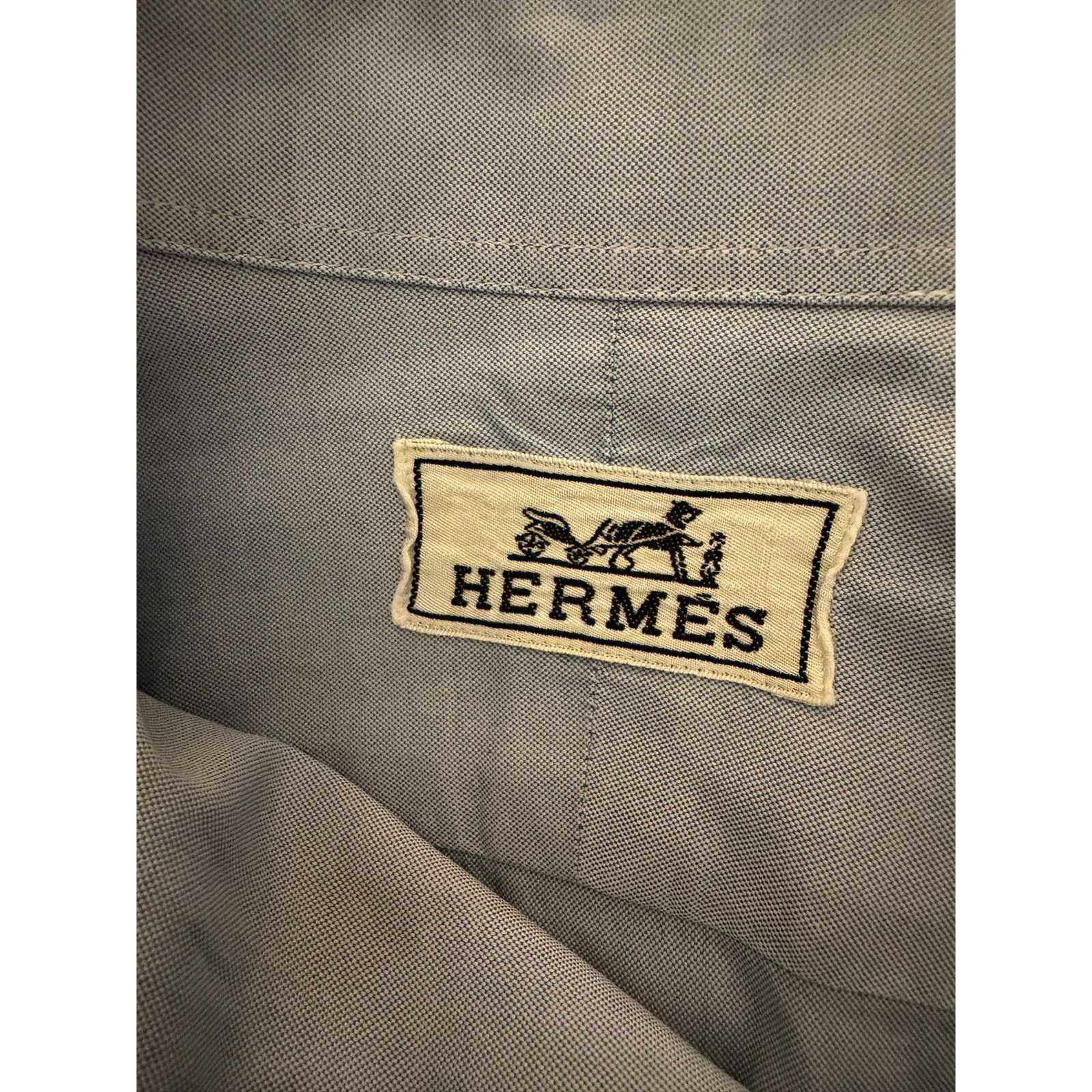 Hermes Hermes Men's Cotton Baby Blue Button Down Shirt Size US M / EU 48-50 / 2 - 3 Thumbnail