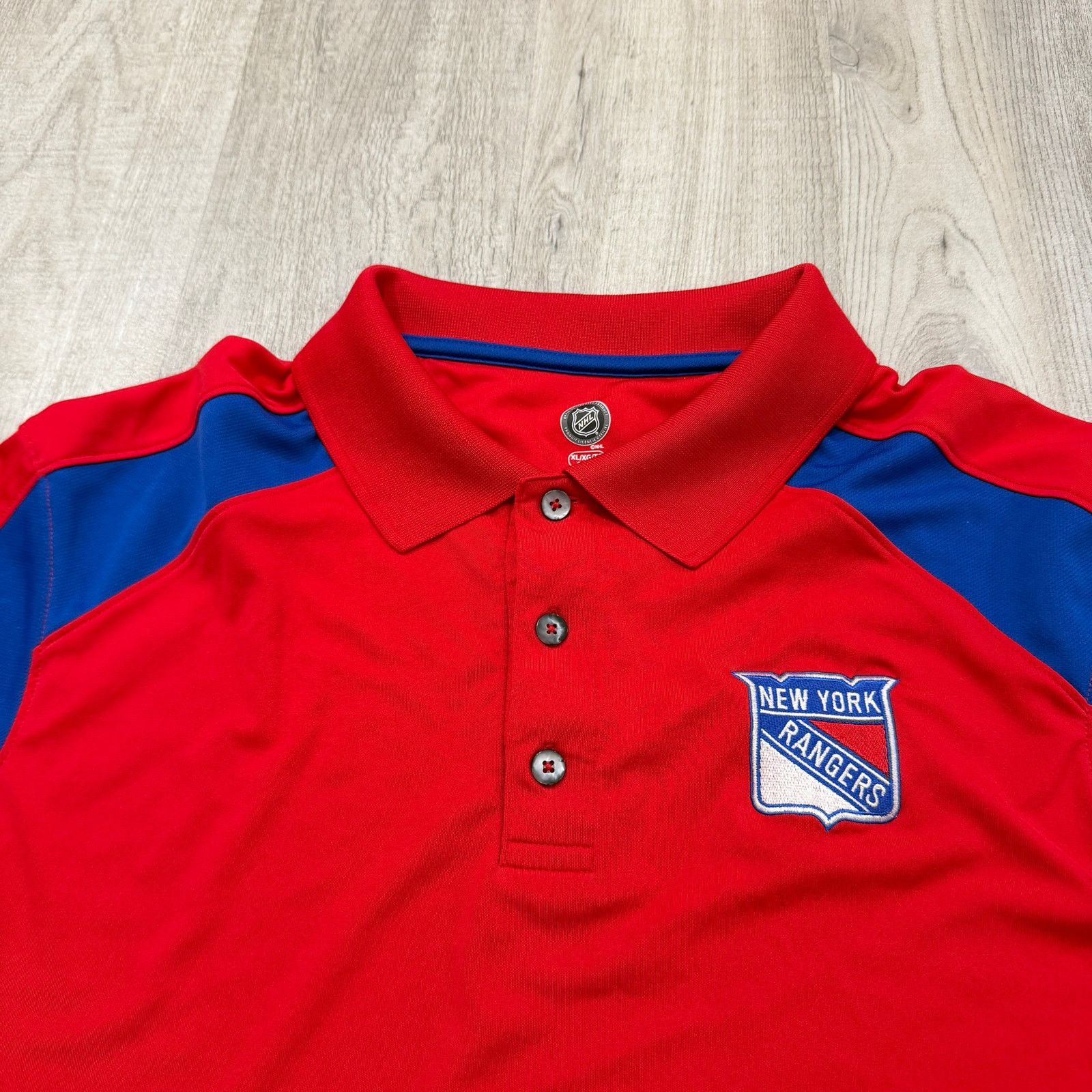 NHL NHL New York Rangers Polo Shirt Men's Extra Large Red Blue Size US XL / EU 56 / 4 - 4 Thumbnail