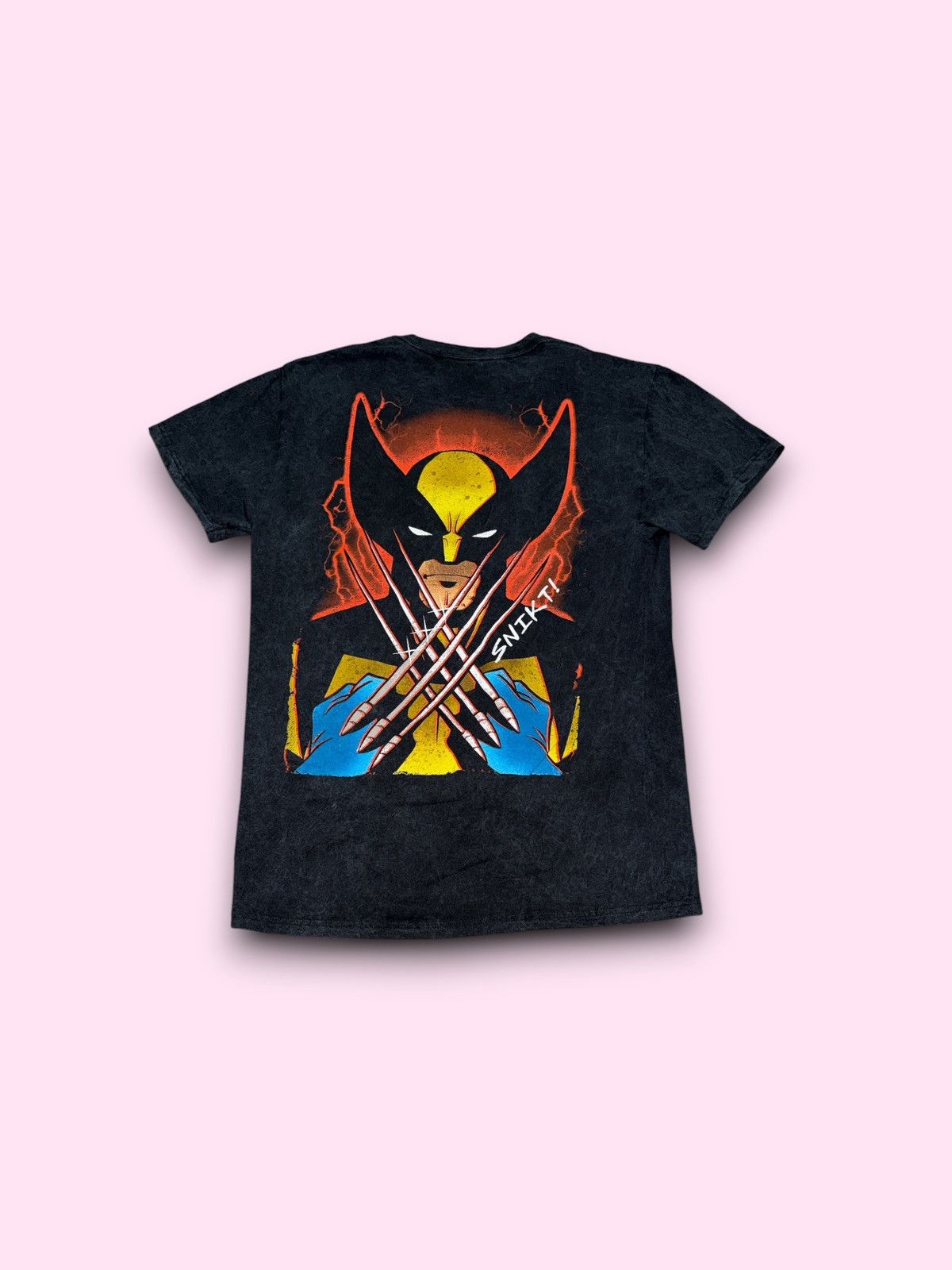 Marvel Comics X Men 97 Wolverine Black Acid Wash Tee Graphic Double Sided Size US M / EU 48-50 / 2 - 1 Thumbnail