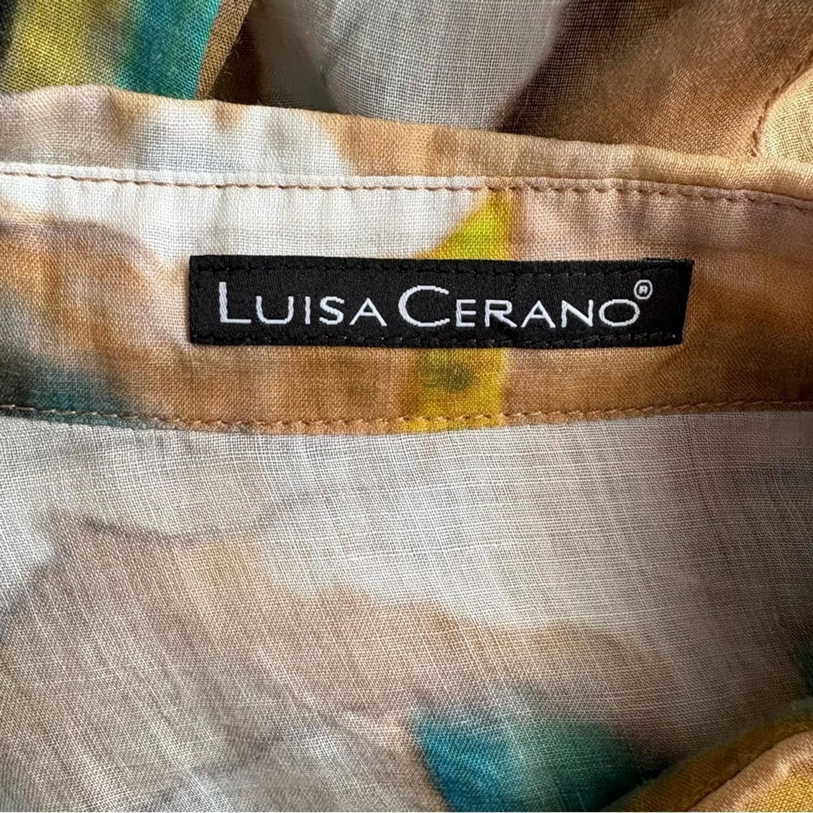Designer Luisa Cerano Woman’s sz 8 Abstract Rami Blouse Size M / US 6-8 / IT 42-44 - 6 Thumbnail
