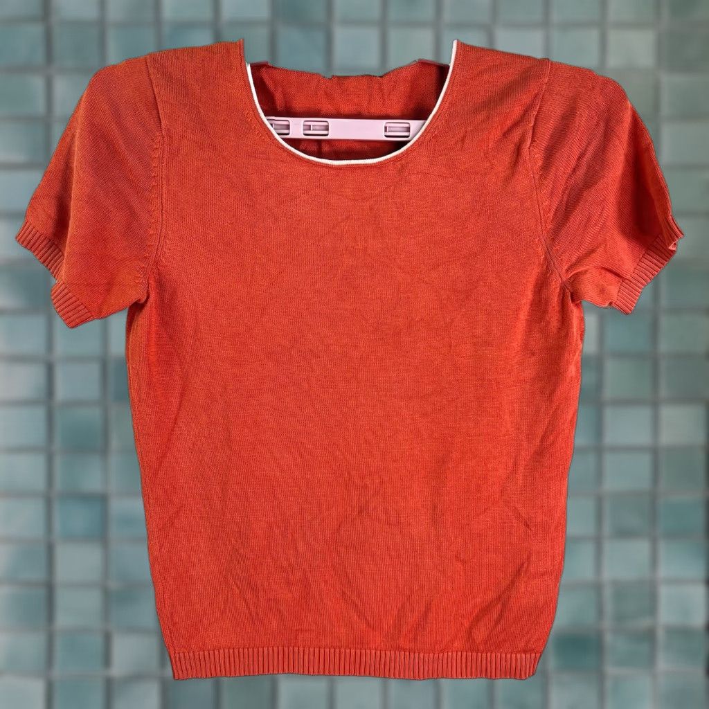 Brooks Brothers Brooks Brothers Silk Blend Knit Short Sleeve Sweater Womens XS Peach Pullover Size XS / US 0-2 / IT 36-38 - 1 Thumbnail