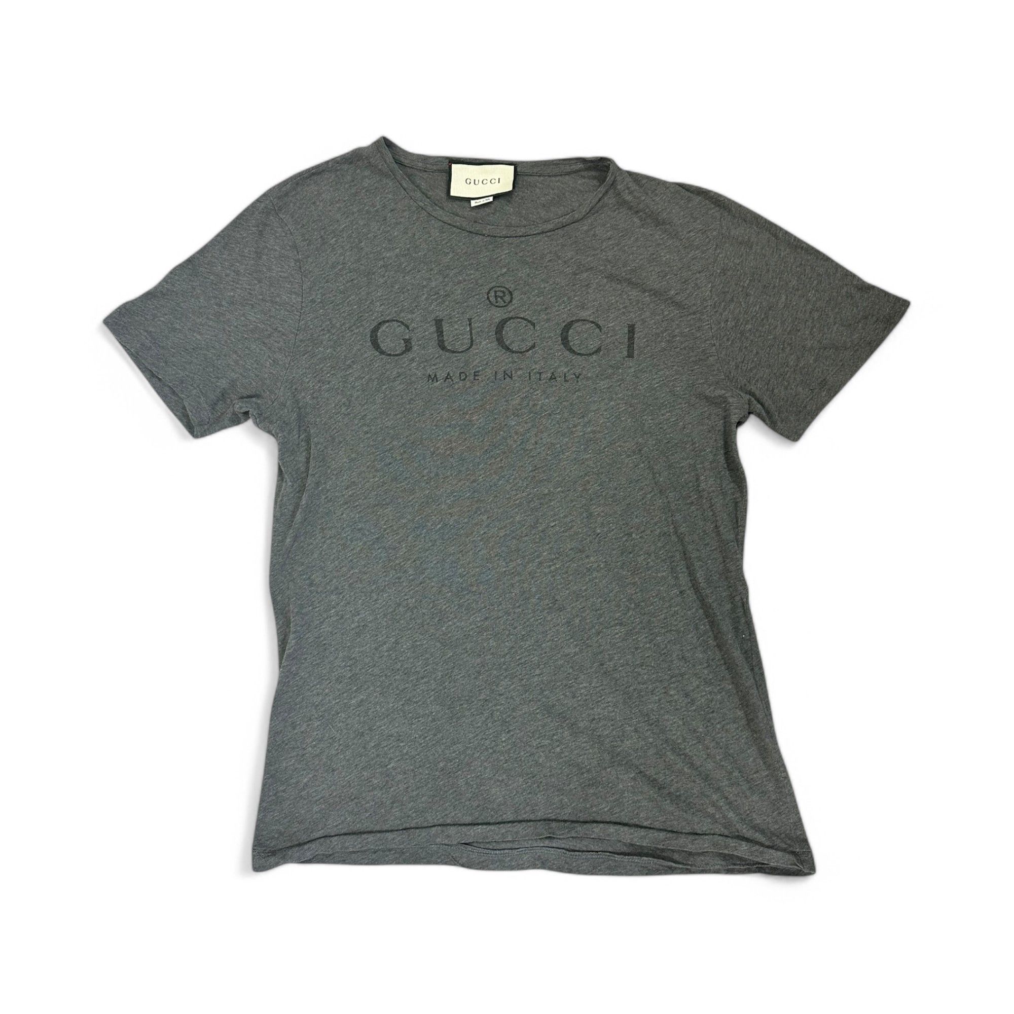 Gucci Gucci T-Shirt Vintage Made in Italy Logo Print Classic Gray Size S / US 4 / IT 40 - 1 Thumbnail