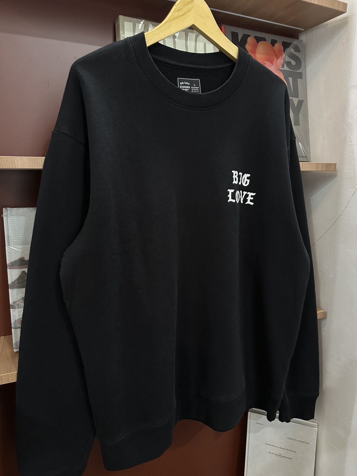 Japanese Brand Big Love Record Logo crewneck "Black" - L Size US L / EU 52-54 / 3 - 7 Thumbnail