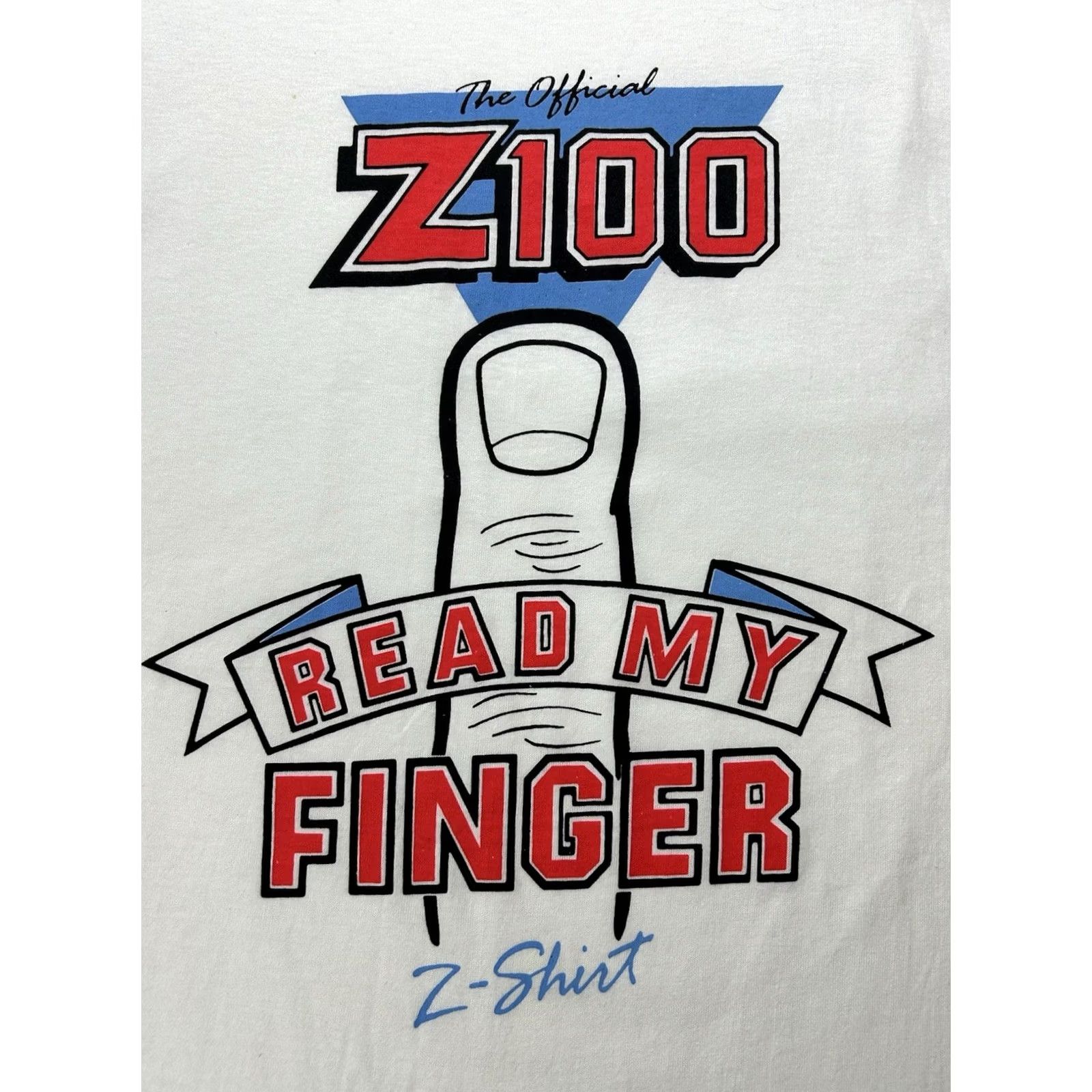 Vintage VINTAGE Z100 Read My Finger New York Music Radio Promo T-Shirt XL NYC 90's USA Shirt Unisex Adults Mens Womens Boys Girls Size US XL / EU 56 / 4 - 2 Thumbnail
