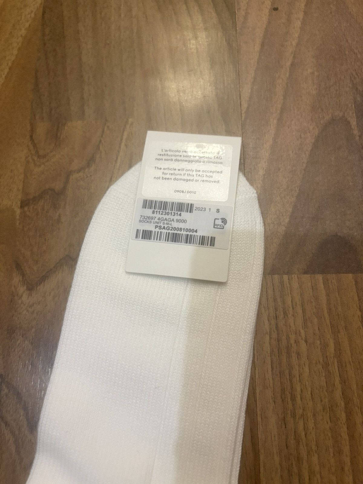 Gucci Gucci Ribbed Logo Socks White / Gold - DEADSTOCK NWT Size L Size ONE SIZE - 4 Thumbnail