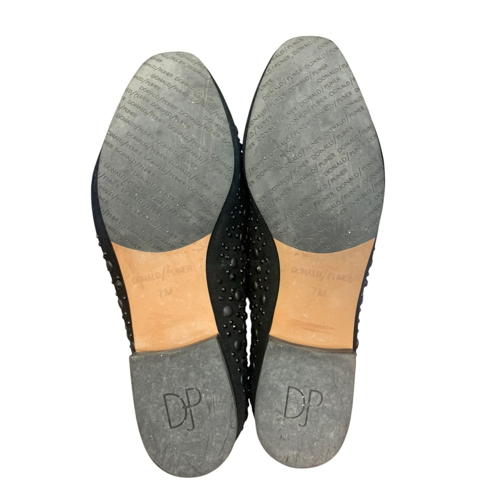 Donald Pliner DONALD J PLINER Black Studded Slip on Suede Shoes SZ 7M Size US 7 / IT 37 - 8 Thumbnail