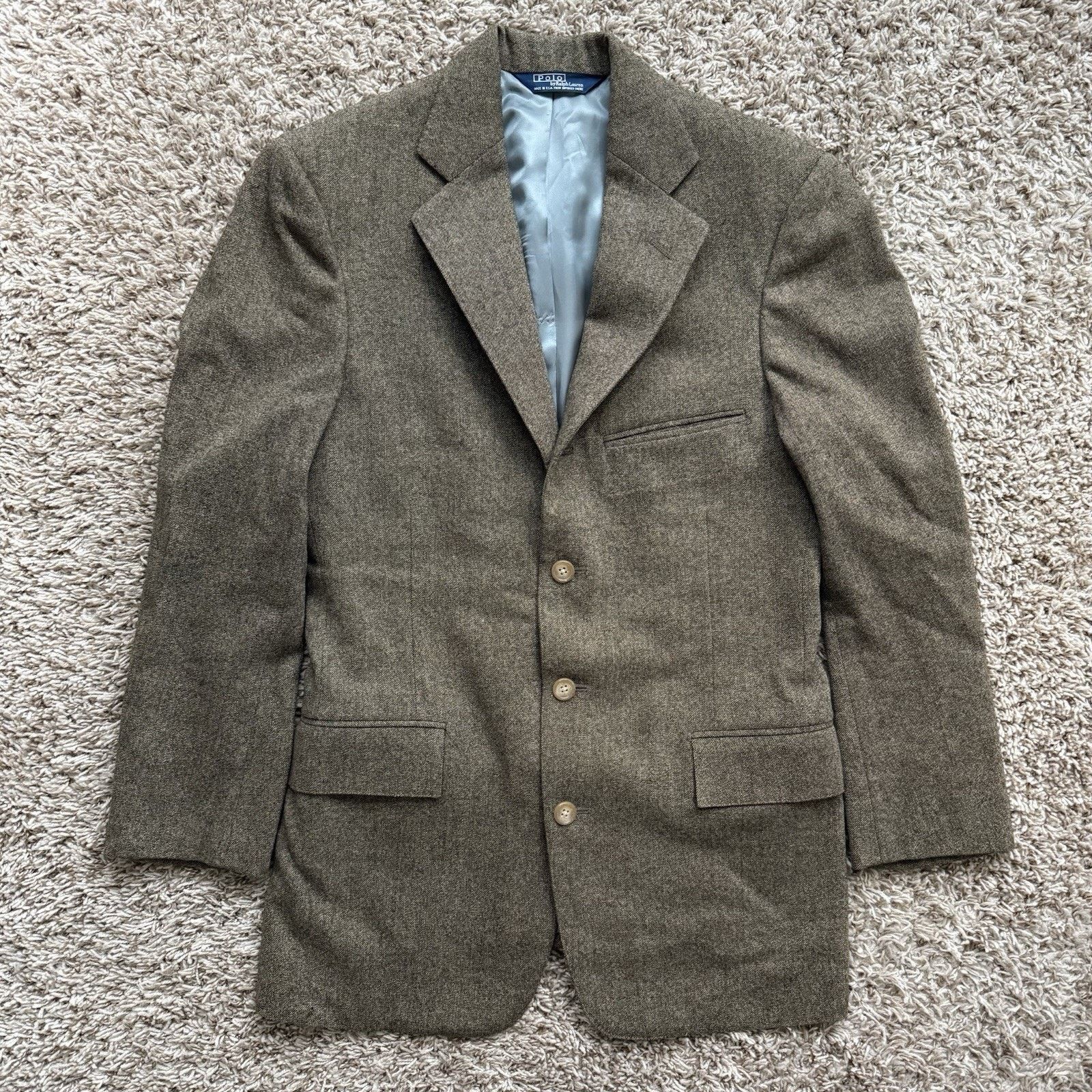 Vintage Polo Ralph Lauren Brown Wool Blazer Suit Jacket